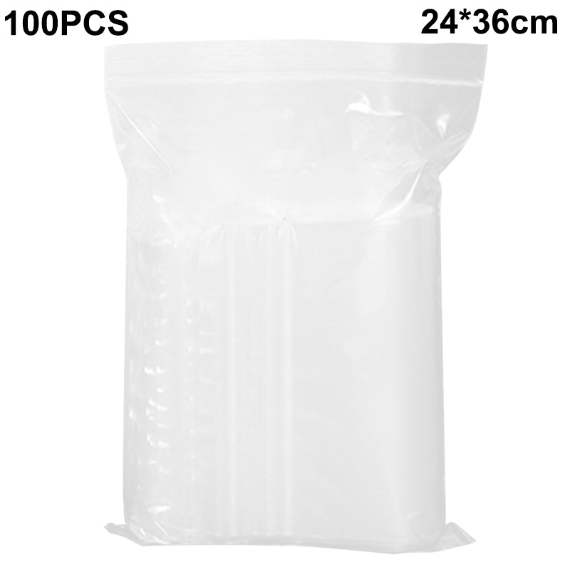 MX-054 100Pcs / Pack 24 x 36cm Clear PE Sealing Bags Resealable Ziplock Storage Pouches
