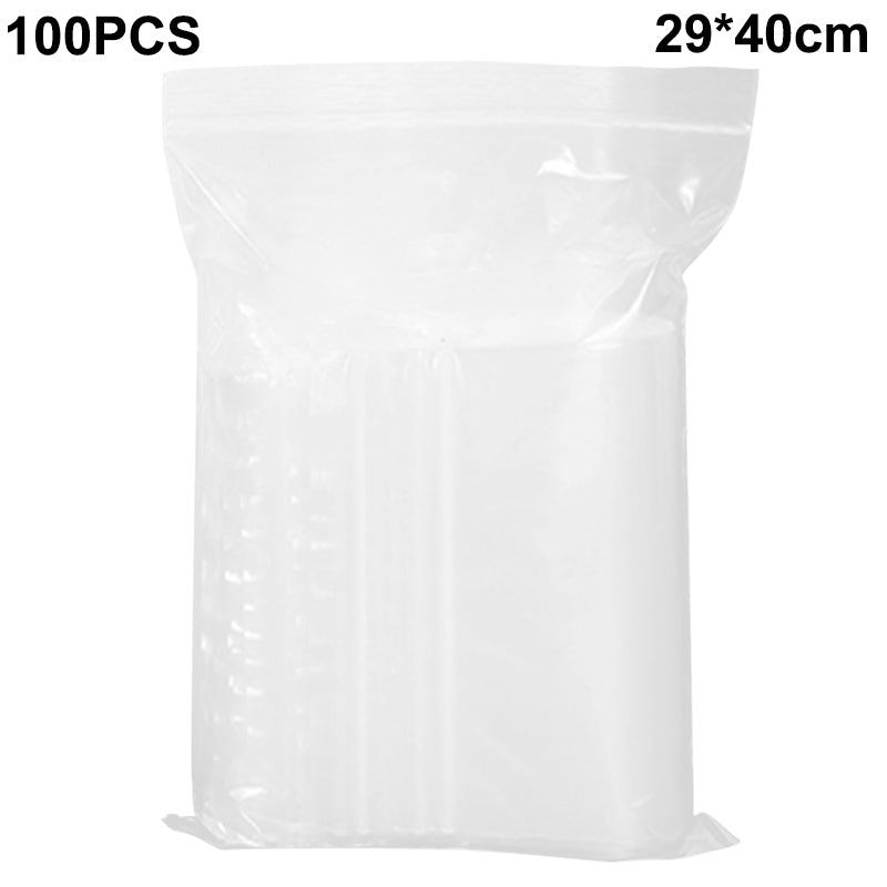 MX-054 100Pcs / Pack 29 x 40cm Resealable PE Sealing Bags Clear Ziplock Storage Bags
