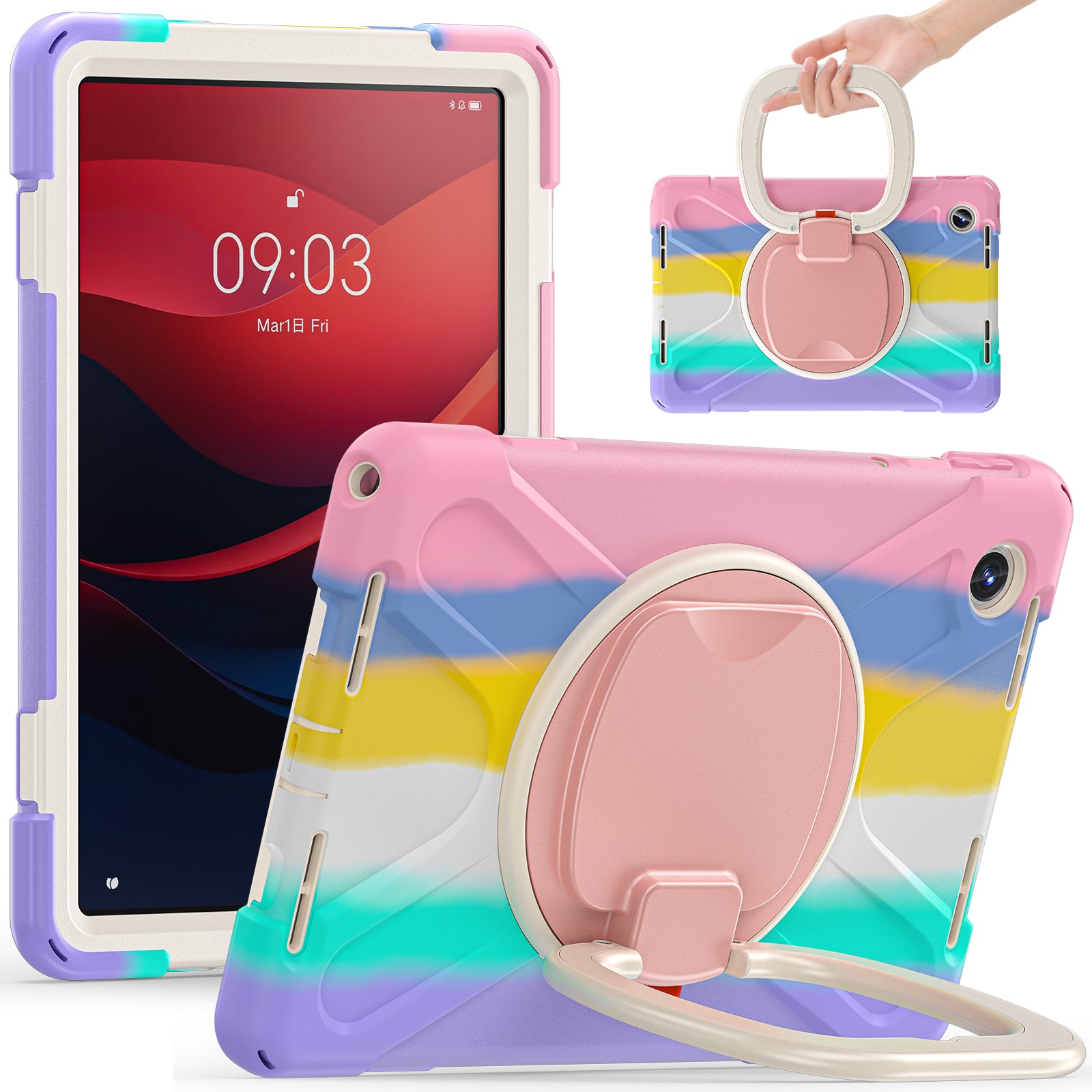 For Lenovo Tab M11 / Xiaoxin Pad 11 2024 TB-330FU 331FC Case Kickstand PC+Silicone Tablet Cover