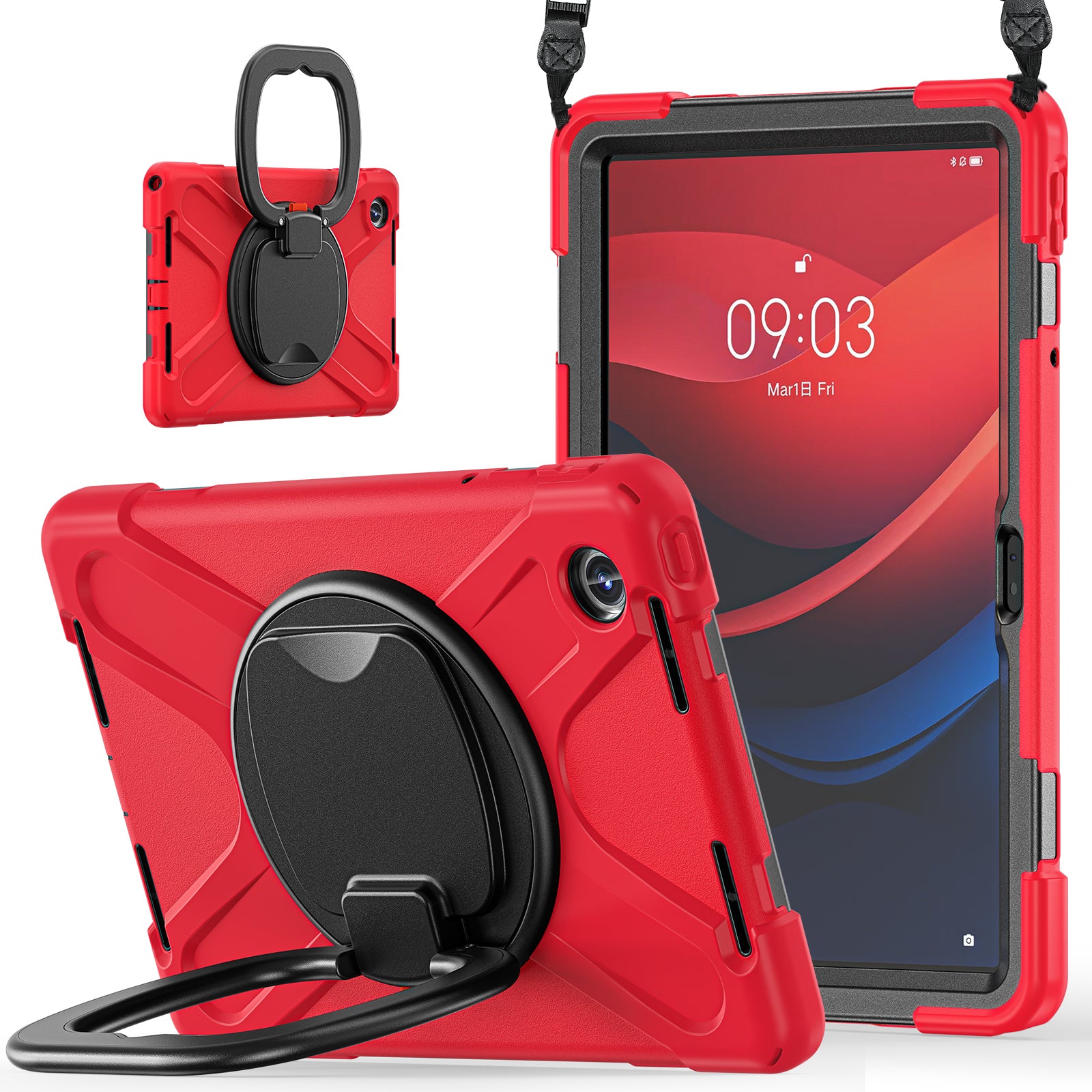 For Lenovo Tab M11 / Xiaoxin Pad 11 2024 TB-330FU 331FC Kickstand Case Tablet Cover with Shoulder Strap