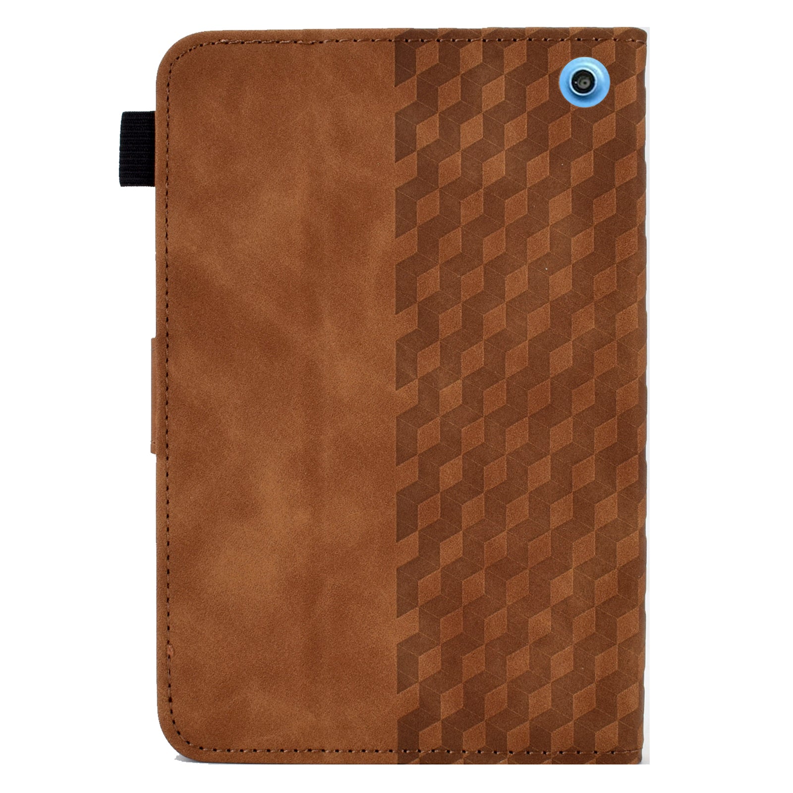 A6 For Amazon Fire HD 10 (2023) Leather Case Block Pattern Imprinted Card Slots Tablet Cover