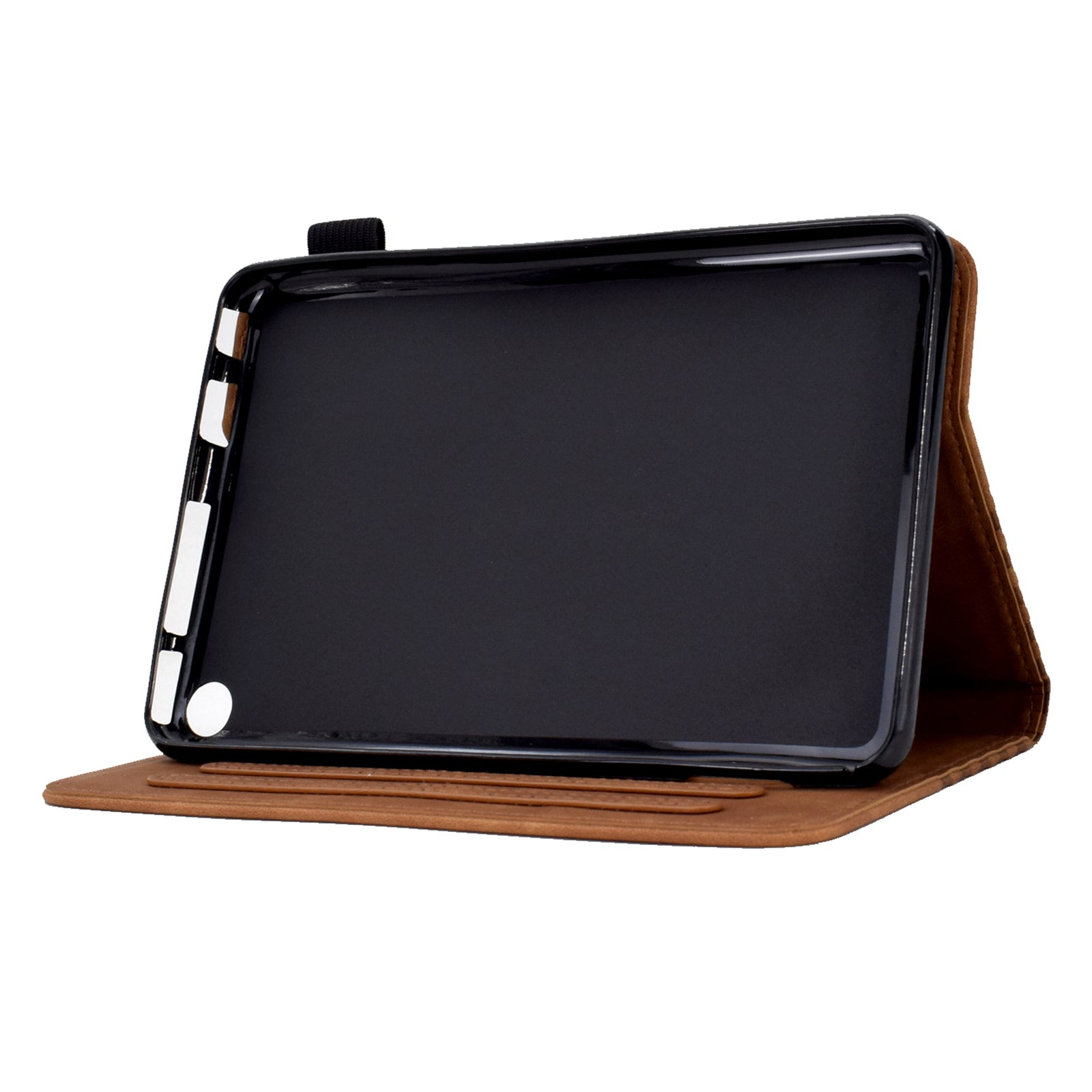 A6 For Amazon Fire HD 10 (2023) Leather Case Block Pattern Imprinted Card Slots Tablet Cover