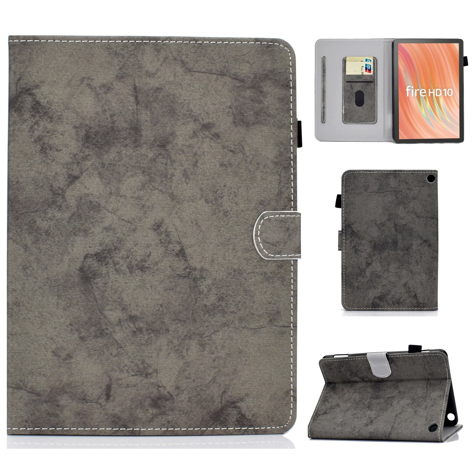 A4 For Amazon Fire HD 10 (2023) Case Cloth Texture Card Holder Tablet Protective Shell