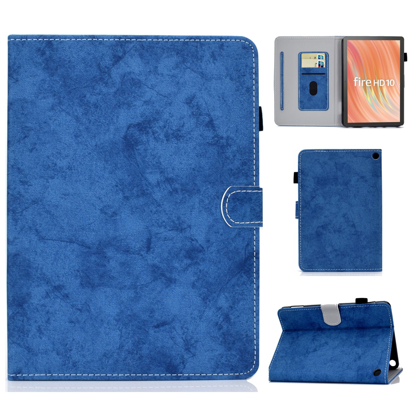 A4 For Amazon Fire HD 10 (2023) Case Cloth Texture Card Holder Tablet Protective Shell
