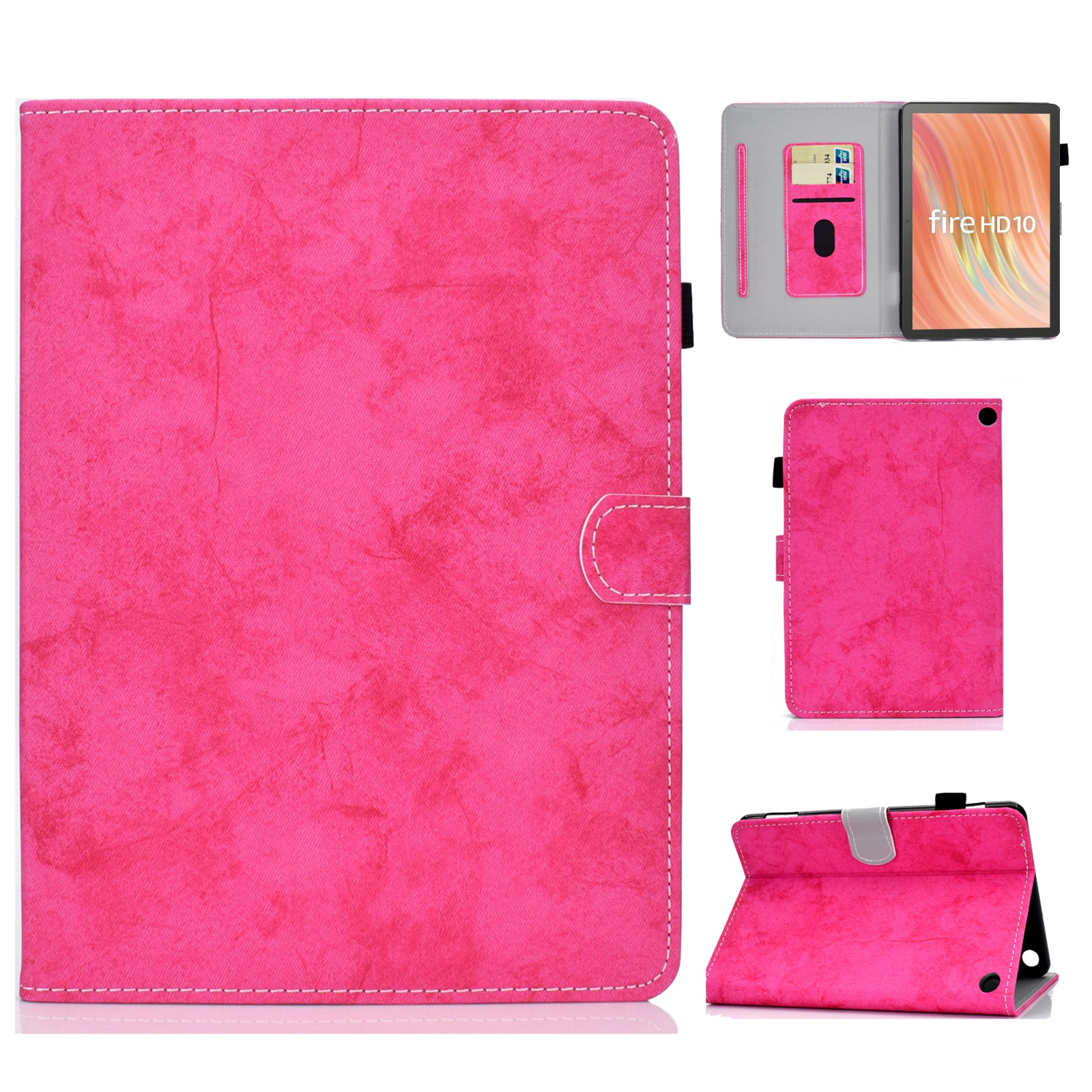 A4 For Amazon Fire HD 10 (2023) Case Cloth Texture Card Holder Tablet Protective Shell
