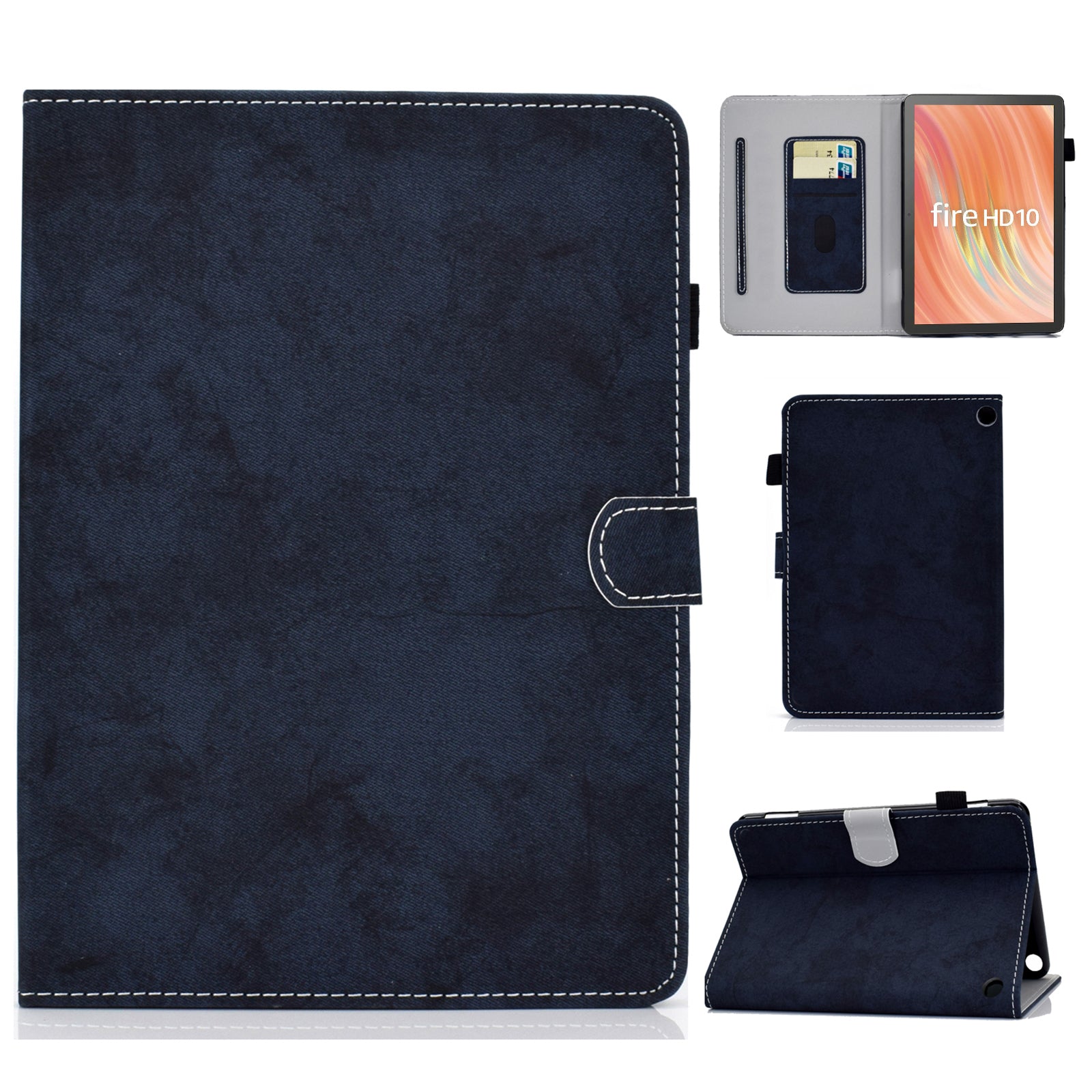 A4 For Amazon Fire HD 10 (2023) Case Cloth Texture Card Holder Tablet Protective Shell