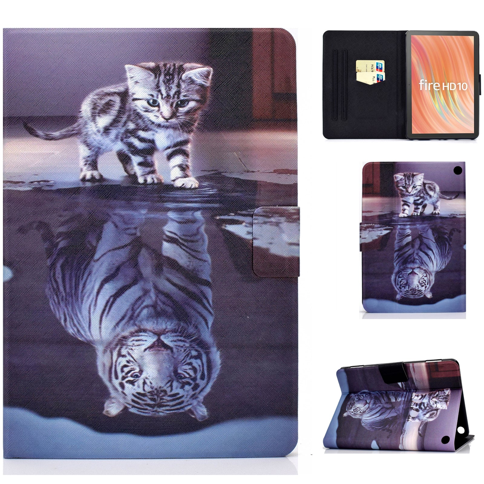 A2 For Amazon Fire HD 10 (2023) Case Pattern Printed Card Holder Tablet Cover