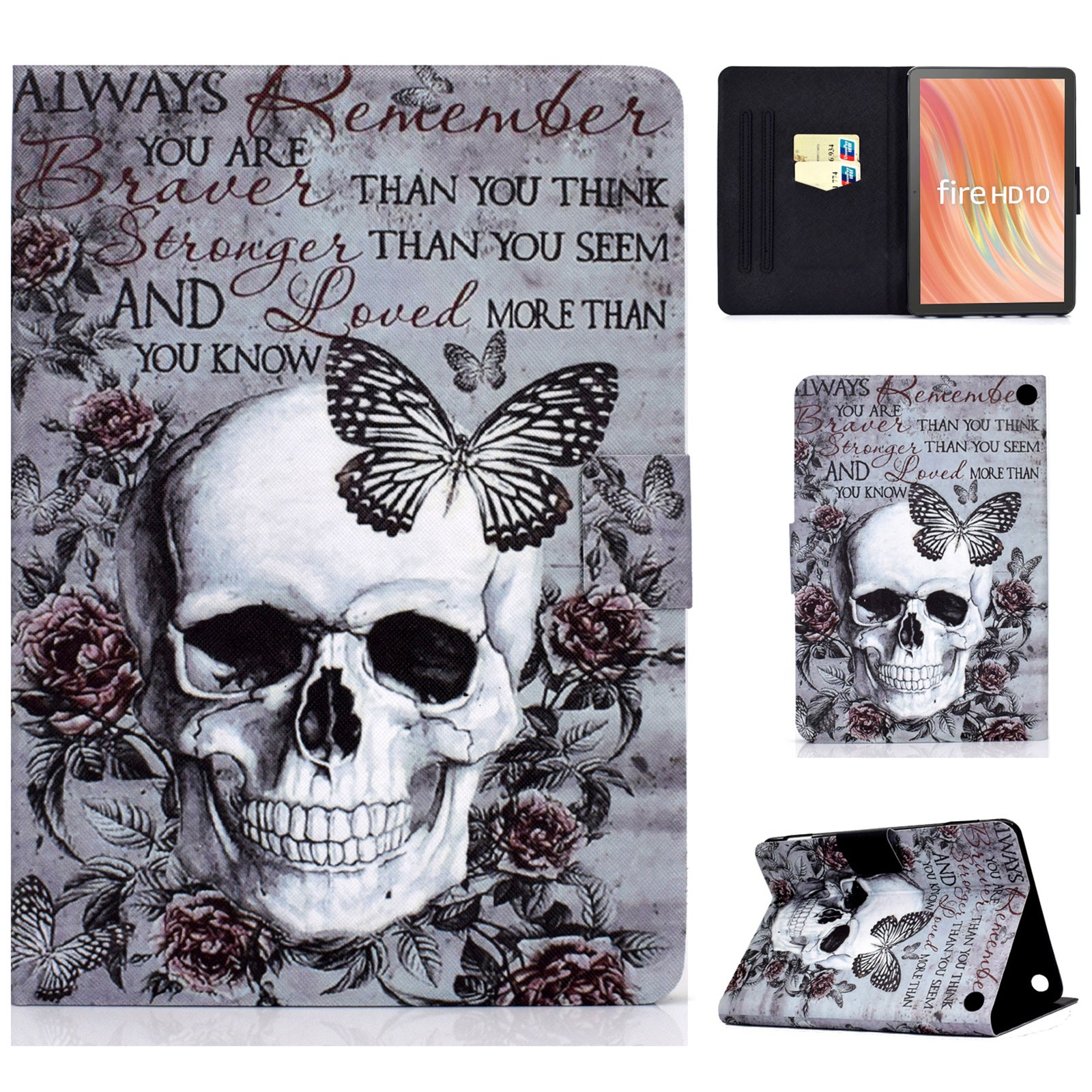 A2 For Amazon Fire HD 10 (2023) Case Pattern Printed Card Holder Tablet Cover