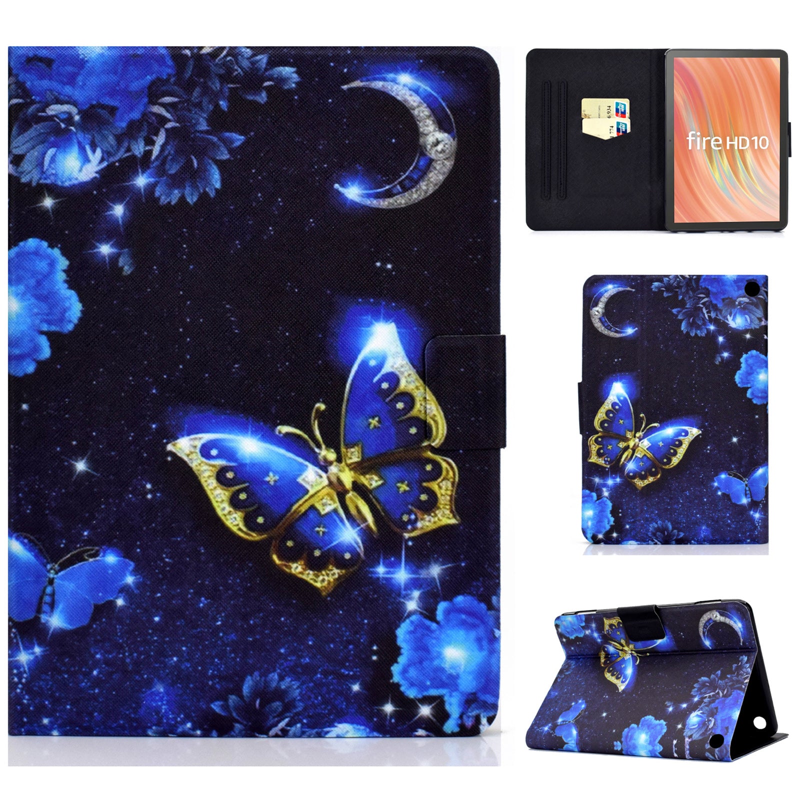 A2 For Amazon Fire HD 10 (2023) Case Pattern Printed Card Holder Tablet Cover