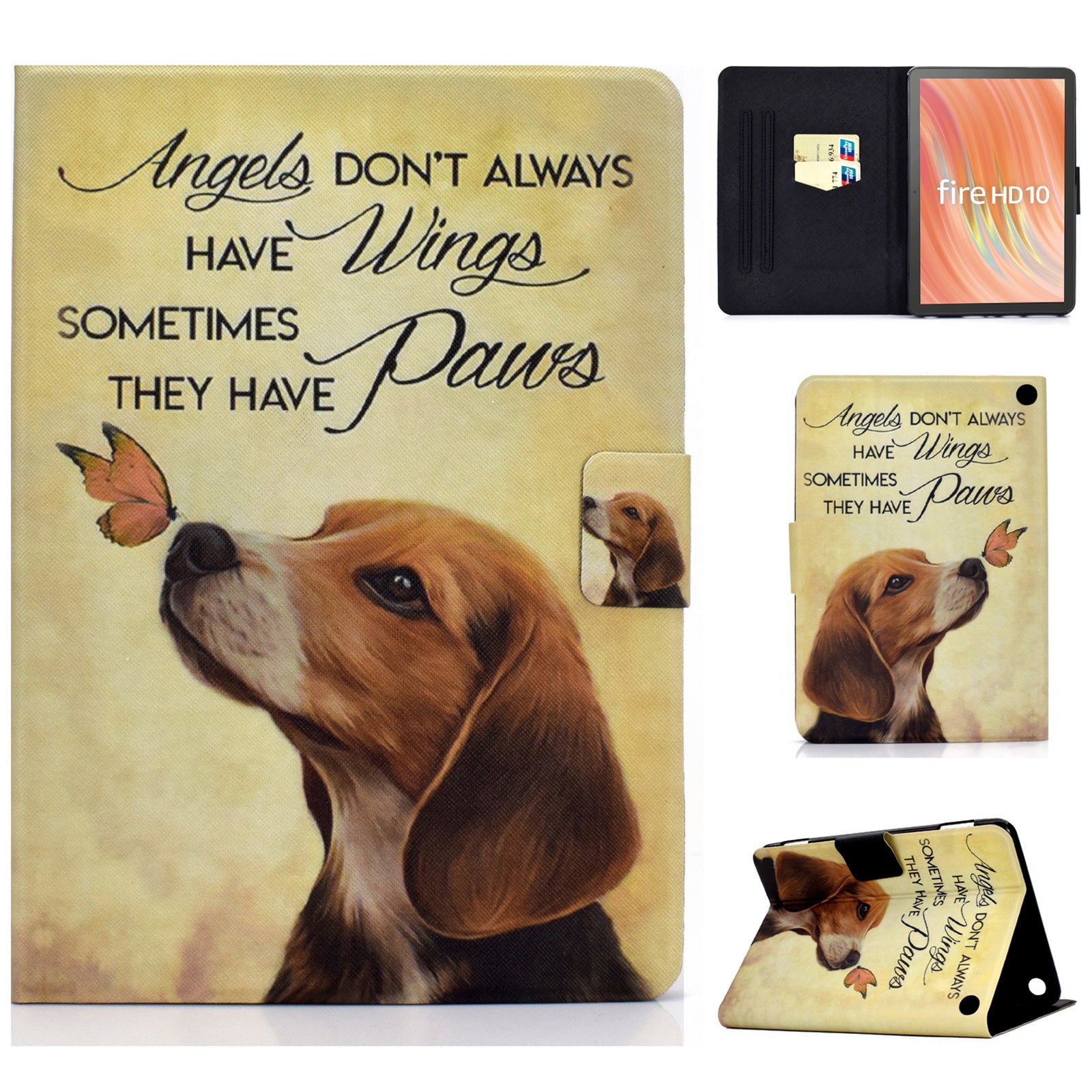 A2 For Amazon Fire HD 10 (2023) Case Pattern Printed Card Holder Tablet Cover