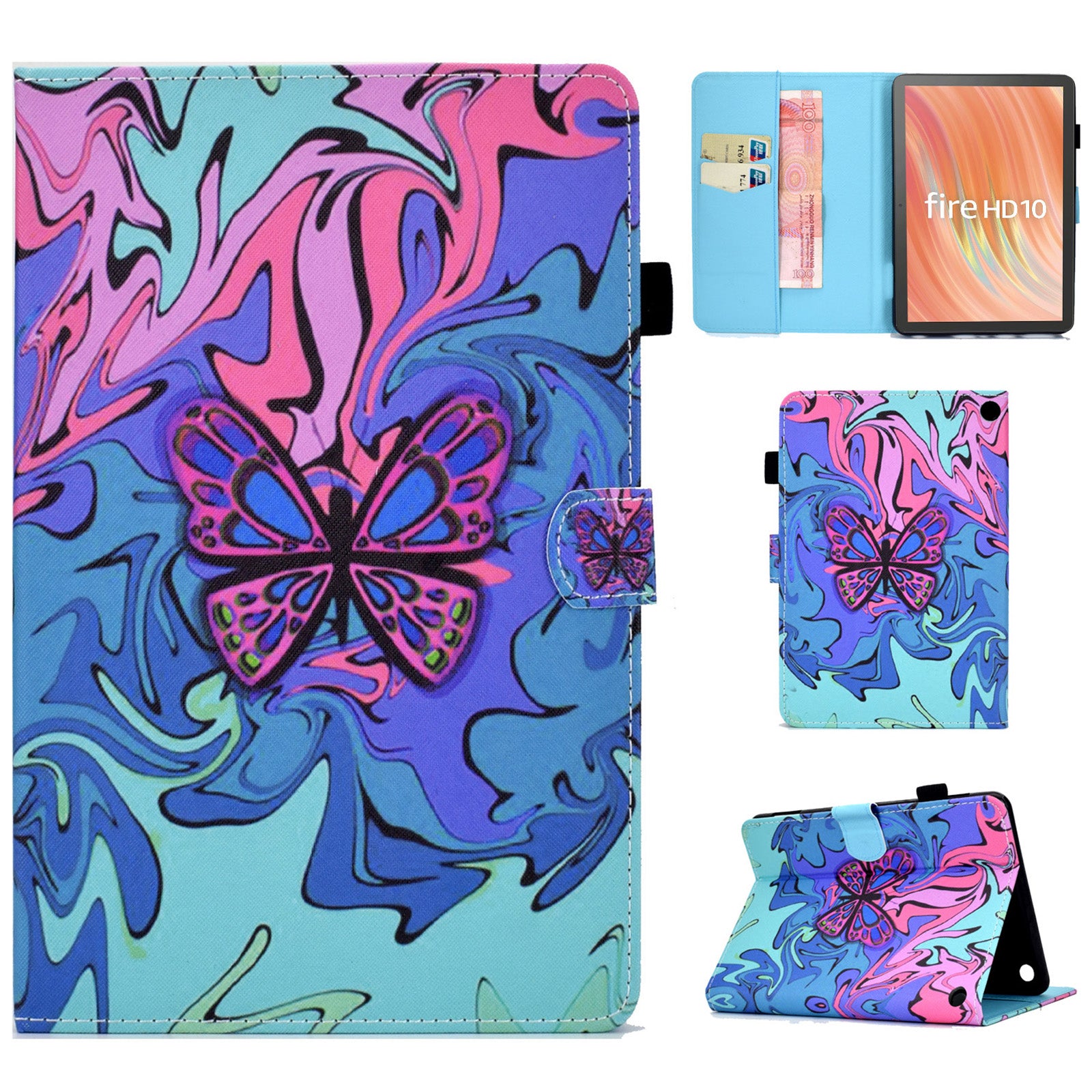 A1 For Amazon Fire HD 10 (2023) Tablet Cover Shockproof Leather Card Holder Stand Case