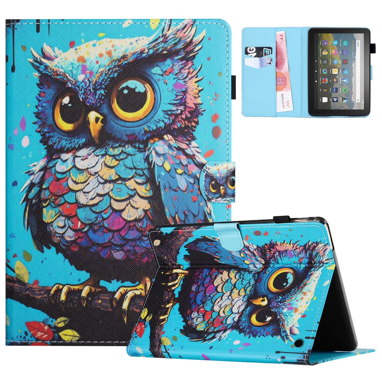 A1 For Amazon Fire HD 10 (2023) Tablet Cover Shockproof Leather Card Holder Stand Case