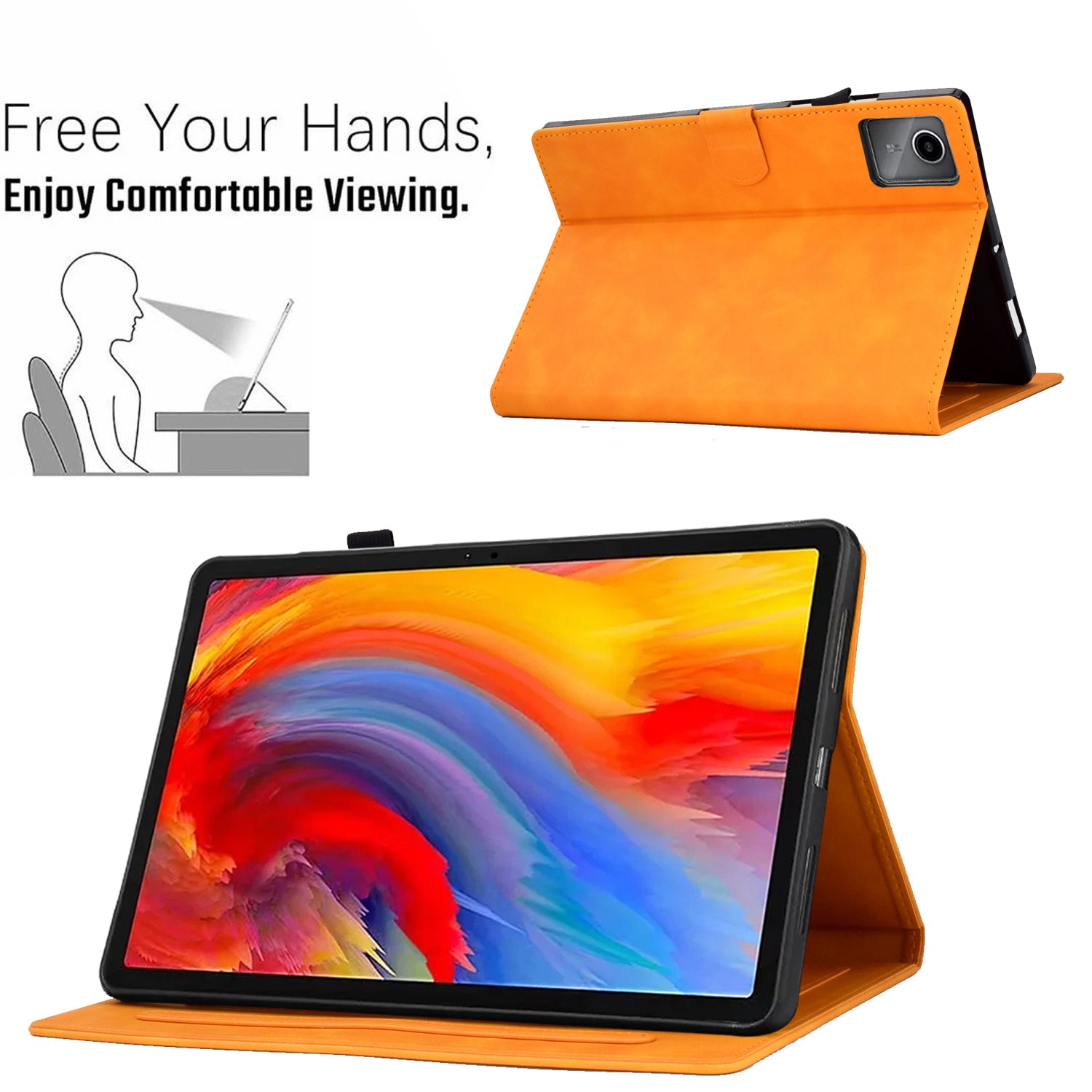 A6 For Lenovo Tab M11 / Xiaoxin Pad 11 2024 Tablet Case Flower Butterfly Imprinted Auto Wake / Seep Cover