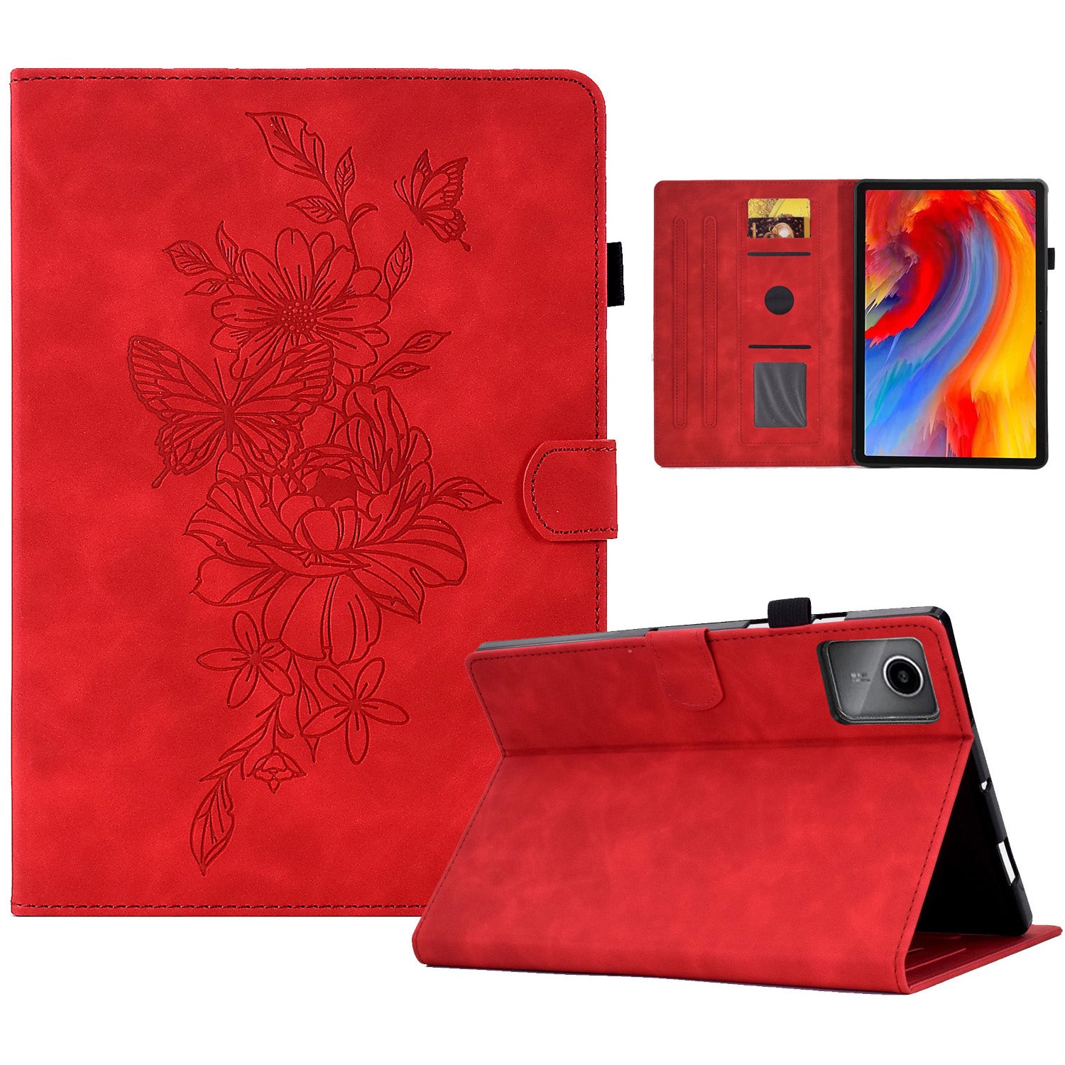 A6 For Lenovo Tab M11 / Xiaoxin Pad 11 2024 Tablet Case Flower Butterfly Imprinted Auto Wake / Seep Cover