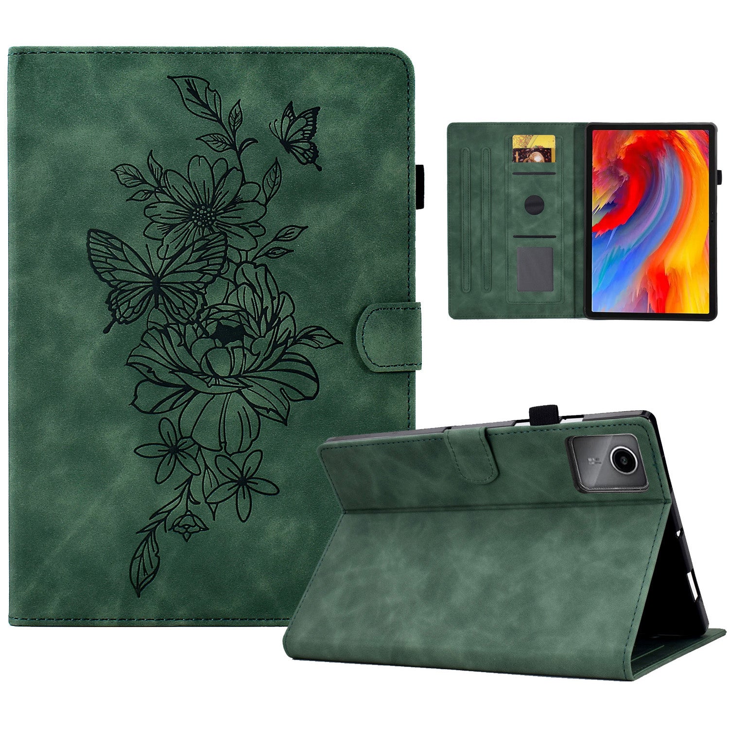 A6 For Lenovo Tab M11 / Xiaoxin Pad 11 2024 Tablet Case Flower Butterfly Imprinted Auto Wake / Seep Cover