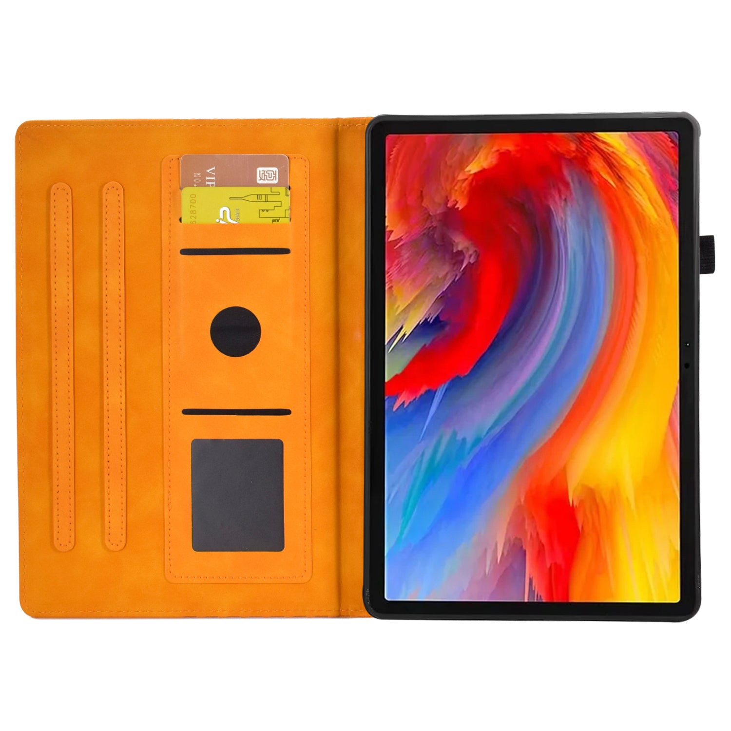 A5 For Lenovo Tab M11 / Xiaoxin Pad 11 2024 Case Block Pattern Imprinted Auto Wake / Sleep Tablet Cover