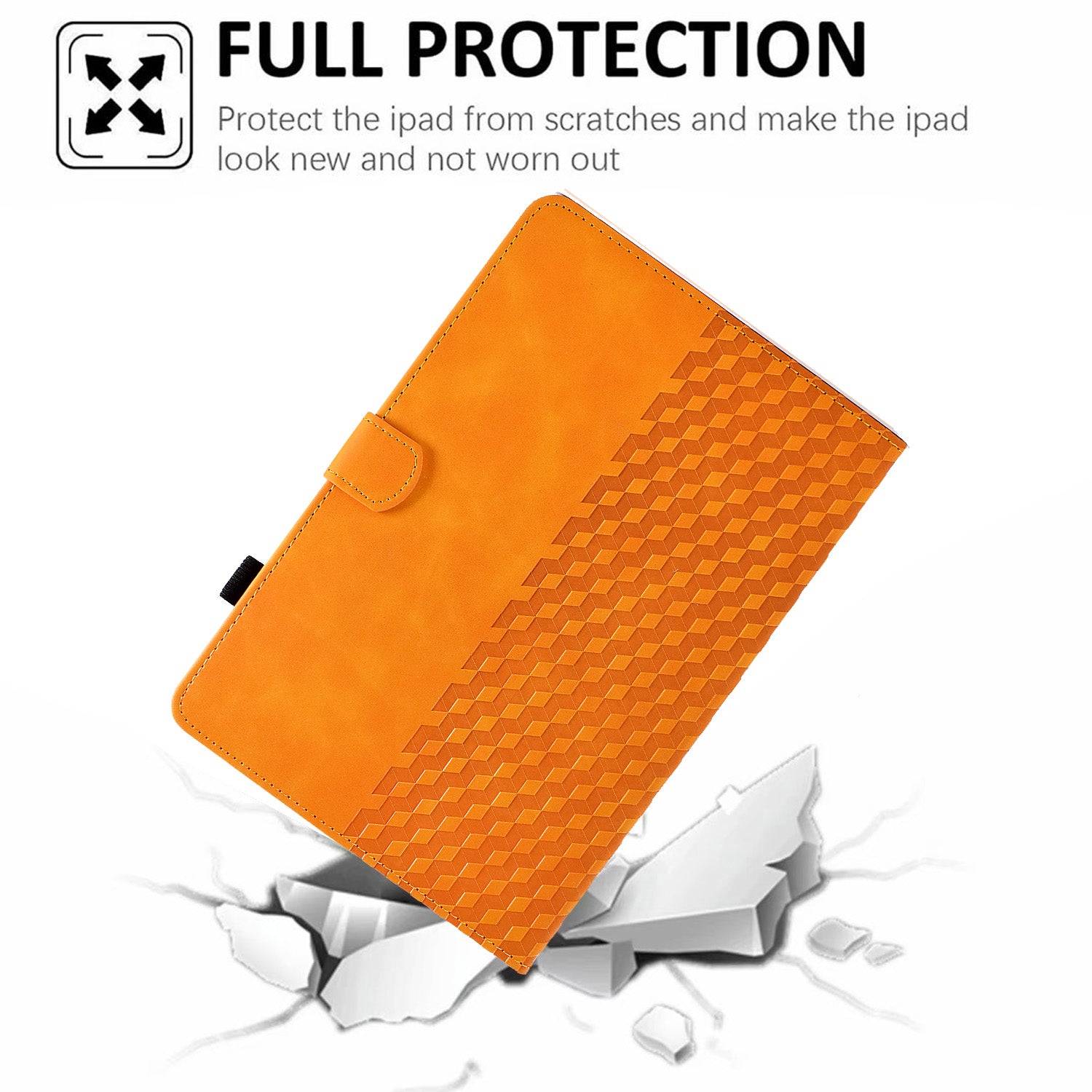 A5 For Lenovo Tab M11 / Xiaoxin Pad 11 2024 Case Block Pattern Imprinted Auto Wake / Sleep Tablet Cover