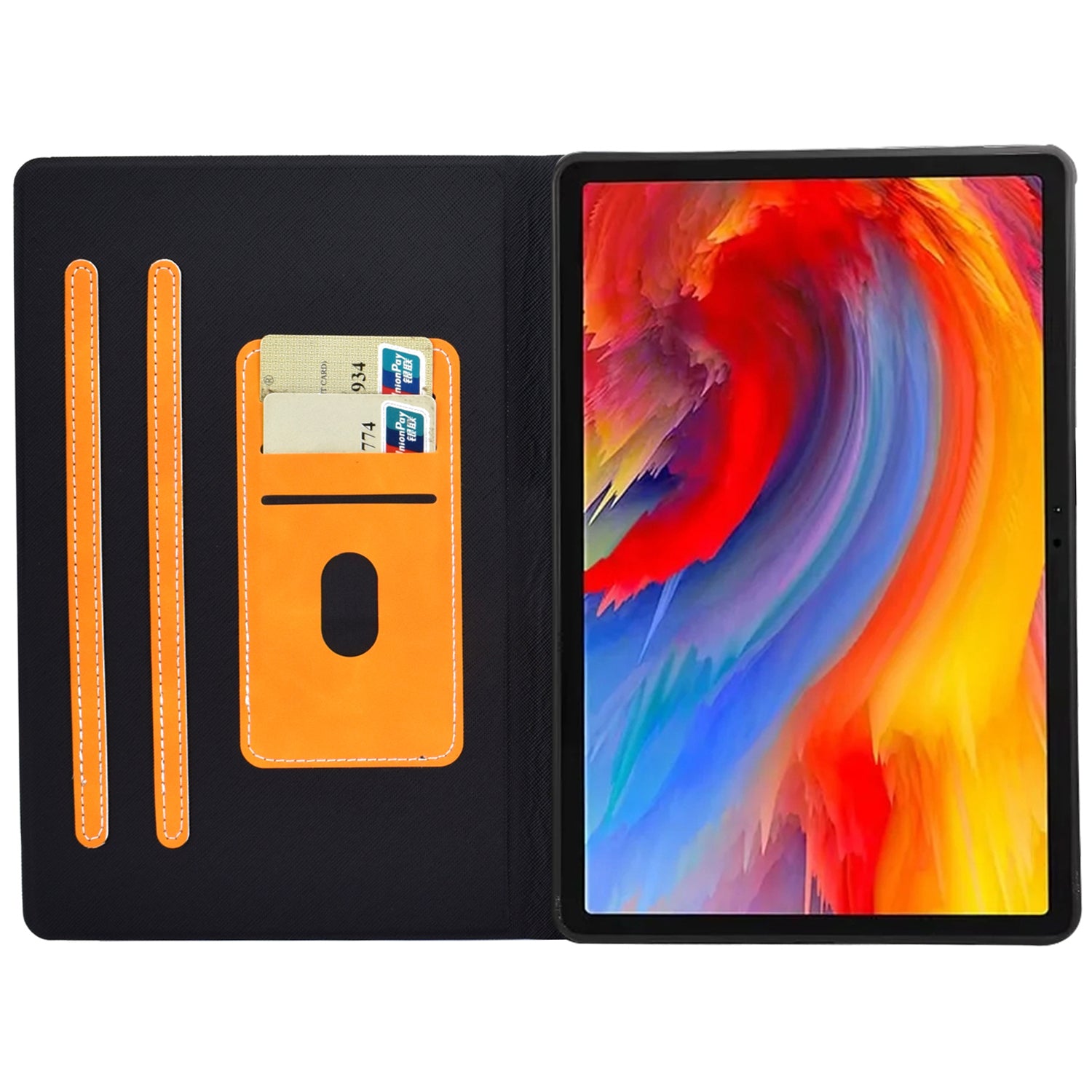 A4 For Lenovo Tab M11 / Xiaoxin Pad 11 2024 Case Card Holder Cowhide Texture Leather Tablet Cover