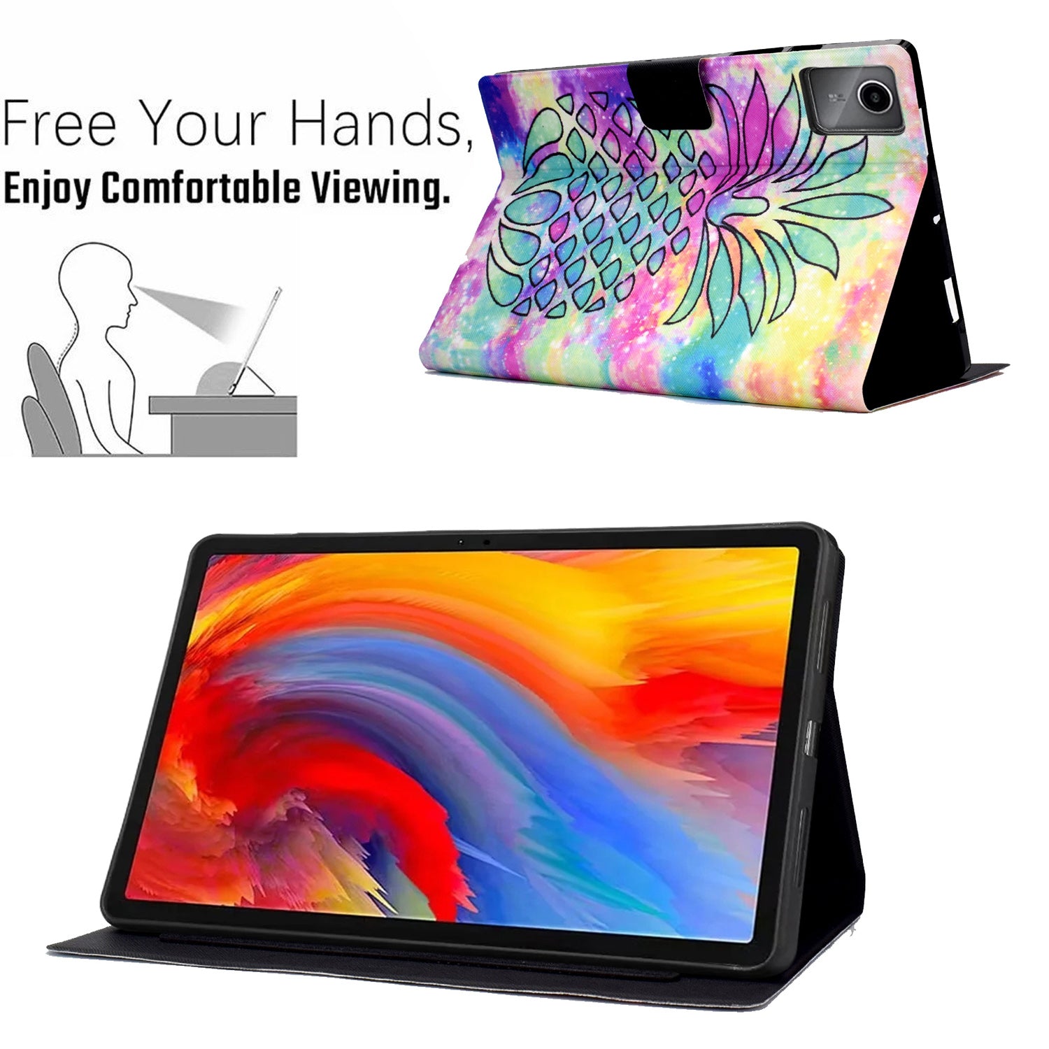 A2 For Lenovo Tab M11 / Xiaoxin Pad 11 2024 Leather Case Pattern Printed Card Slots Tablet Cover
