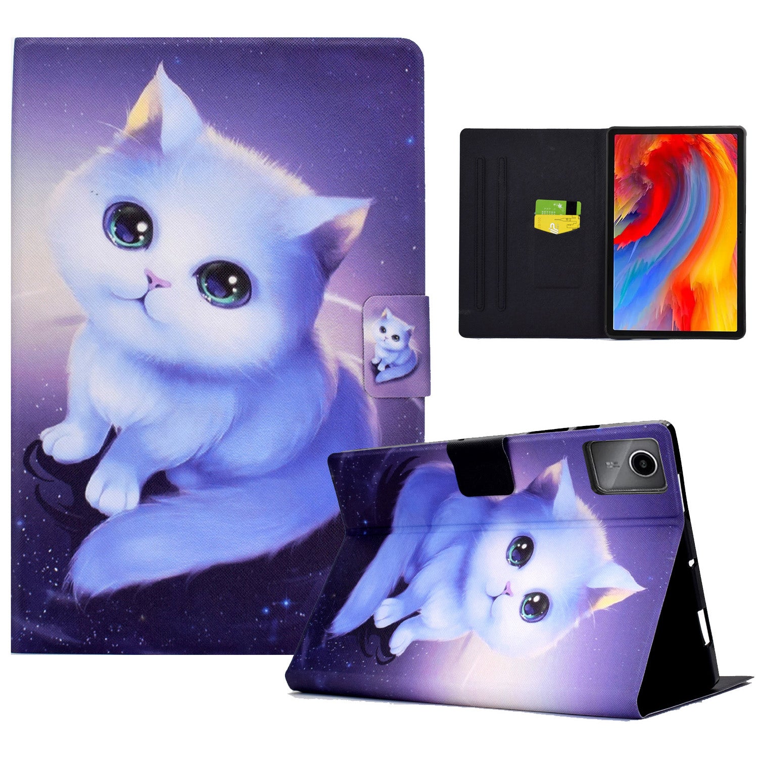 A2 For Lenovo Tab M11 / Xiaoxin Pad 11 2024 Leather Case Pattern Printed Card Slots Tablet Cover