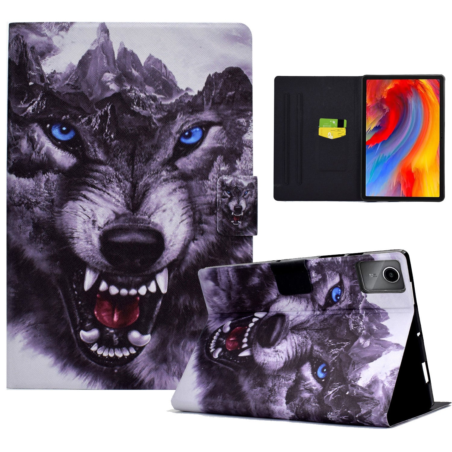 A2 For Lenovo Tab M11 / Xiaoxin Pad 11 2024 Leather Case Pattern Printed Card Slots Tablet Cover