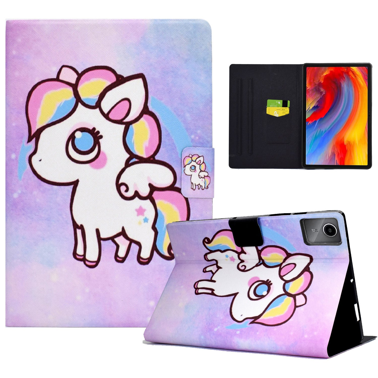 A2 For Lenovo Tab M11 / Xiaoxin Pad 11 2024 Leather Case Pattern Printed Card Slots Tablet Cover