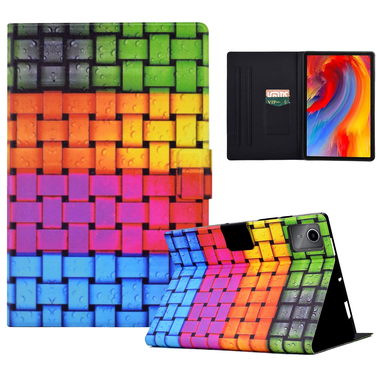 A2 For Lenovo Tab M11 / Xiaoxin Pad 11 2024 Leather Case Pattern Printed Card Slots Tablet Cover
