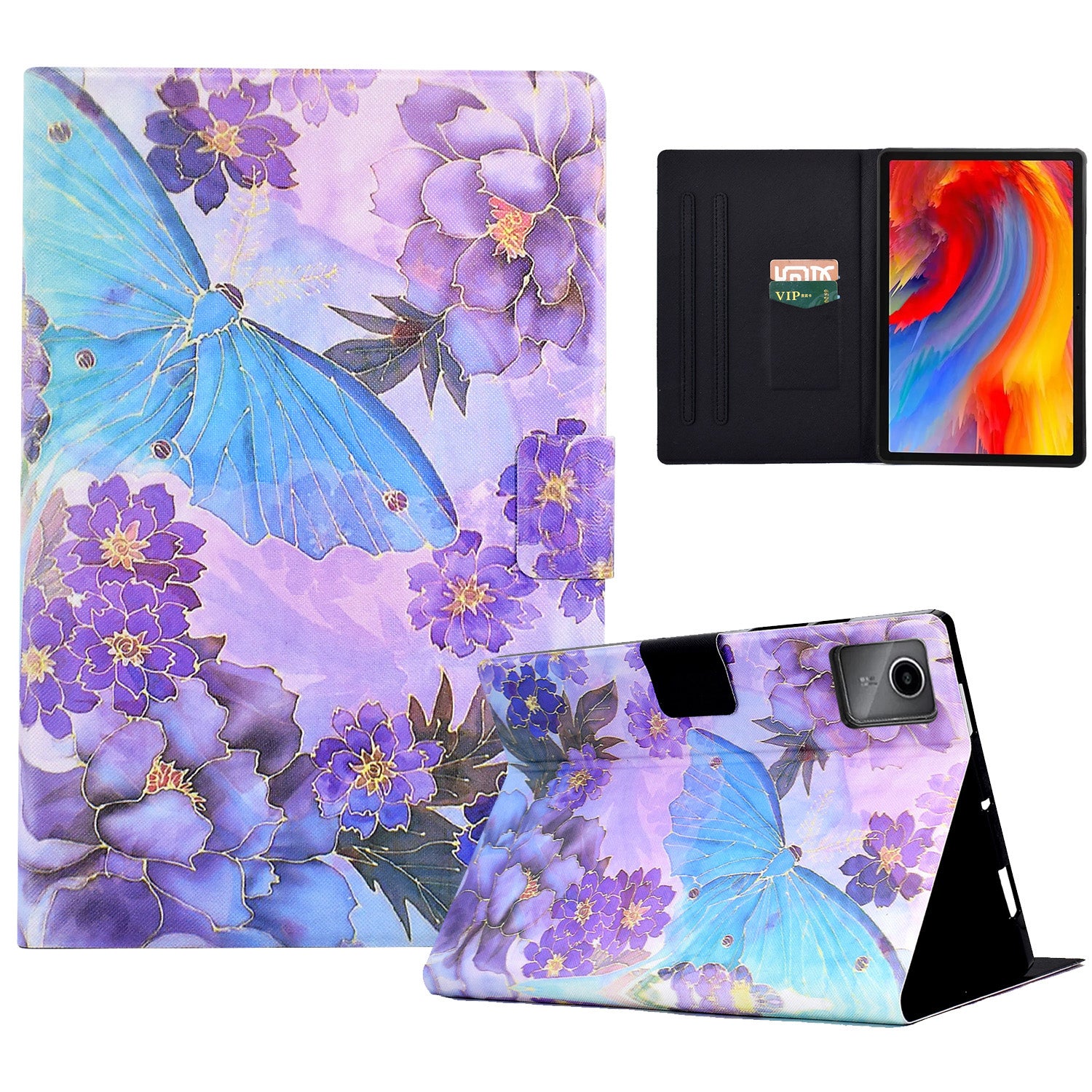 A2 For Lenovo Tab M11 / Xiaoxin Pad 11 2024 Leather Case Pattern Printed Card Slots Tablet Cover