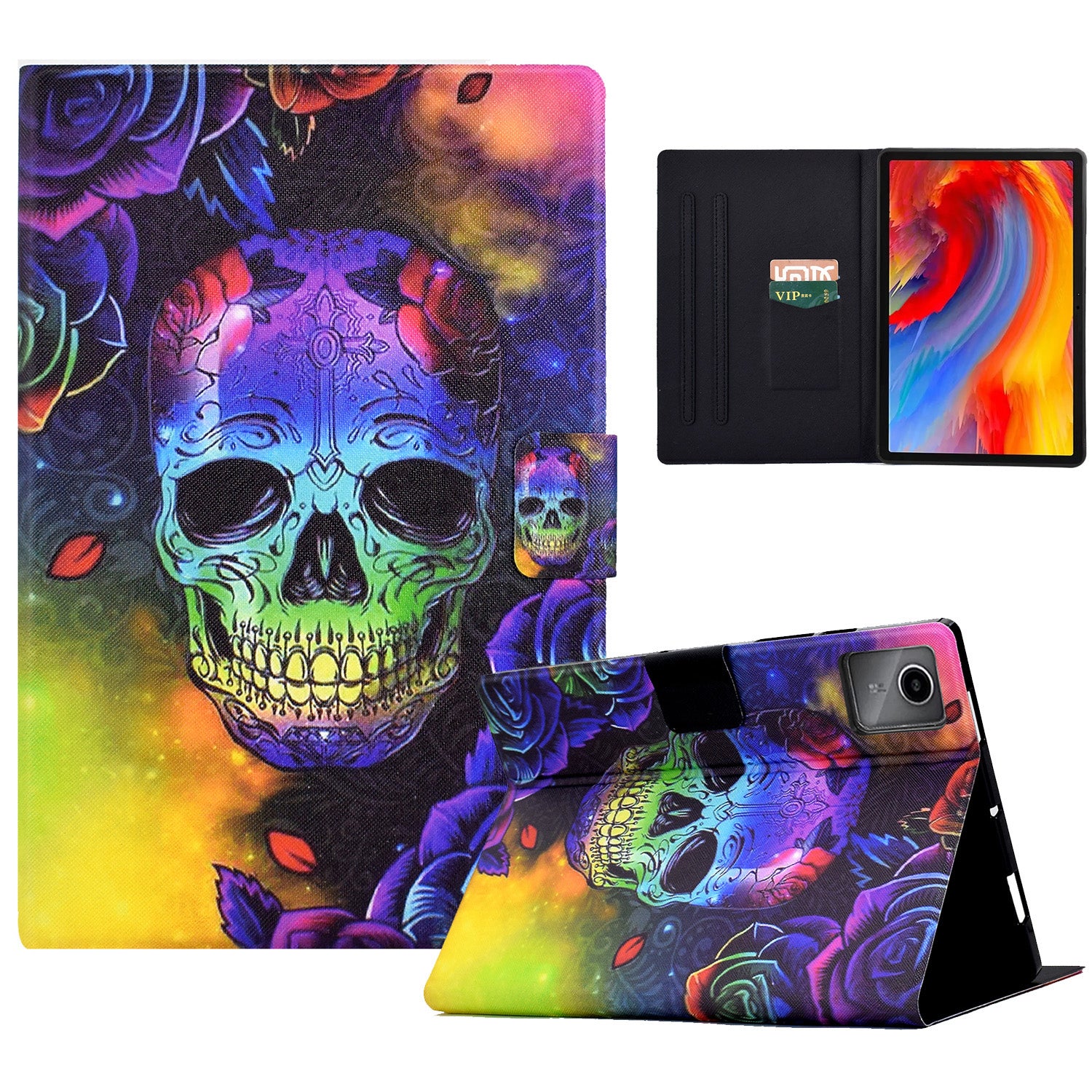 A2 For Lenovo Tab M11 / Xiaoxin Pad 11 2024 Leather Case Pattern Printed Card Slots Tablet Cover