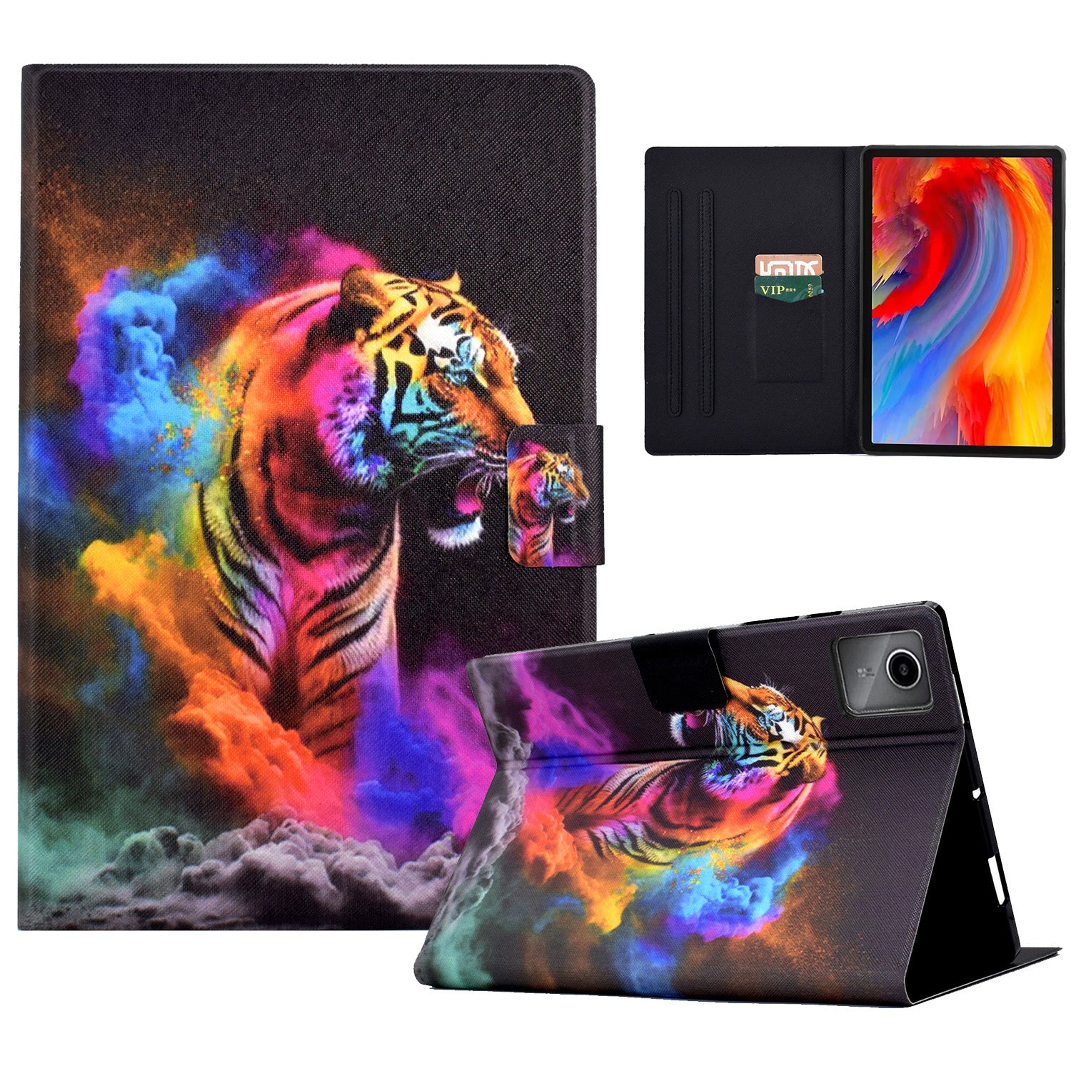 A2 For Lenovo Tab M11 / Xiaoxin Pad 11 2024 Leather Case Pattern Printed Card Slots Tablet Cover