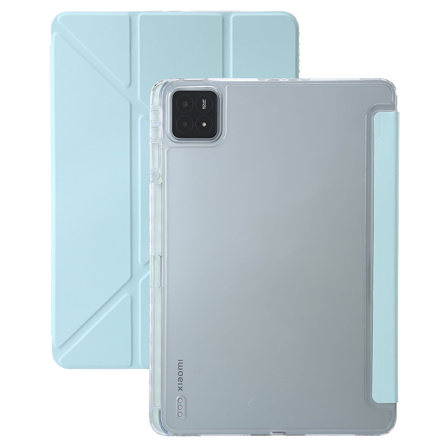 For Xiaomi Pad 6S Pro 12.4 Tablet Case Origami Stand TPU+Acrylic+PU Leather Anti-drop Cover