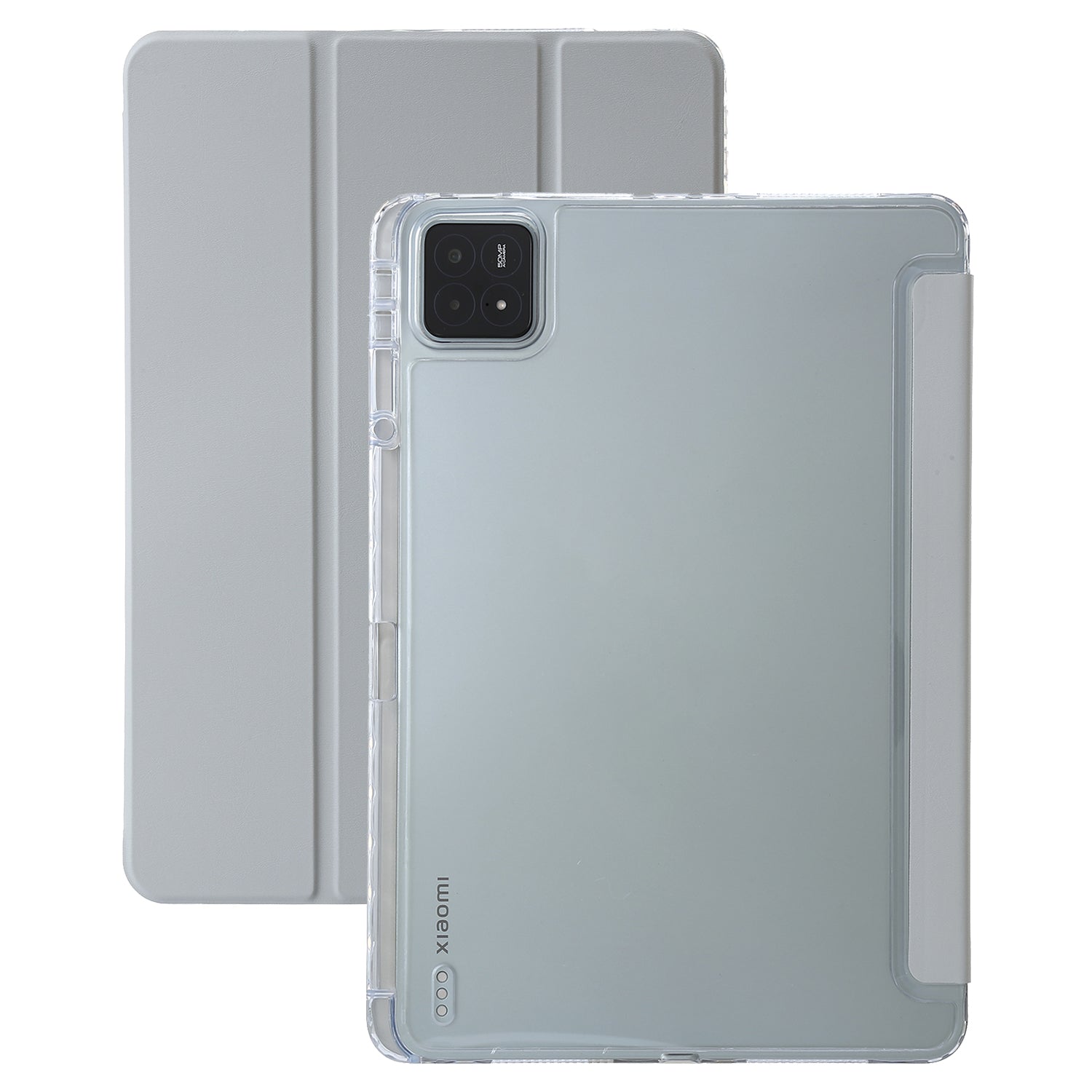For Xiaomi Pad 6S Pro 12.4 Anti-scratch Case TPU+Acrylic+PU Tablet Cover with Tri-fold Stand