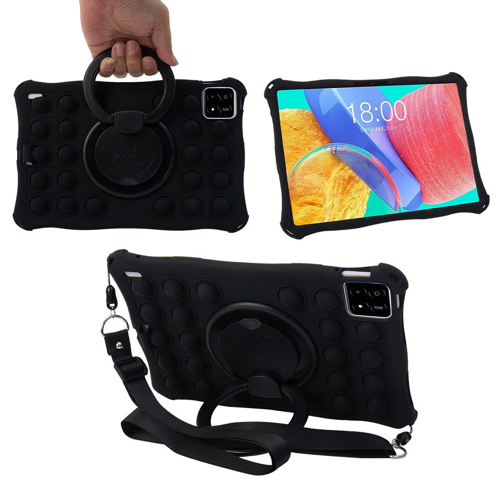 For Xiaomi Pad 6S Pro Case Push Bubble Tablet Cover with Kickstand and Shoulder Strap