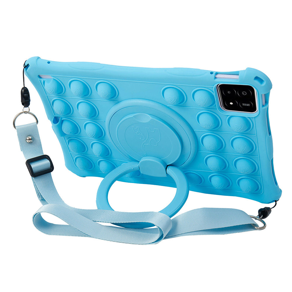 For Xiaomi Pad 6S Pro Case Push Bubble Tablet Cover with Kickstand and Shoulder Strap