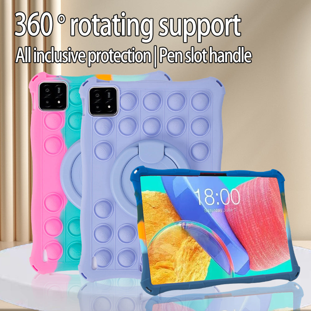 For Xiaomi Pad 6S Pro 12.4 Case Fidget Poppet Push Bubble Silicone Tablet Cover with Kickstand