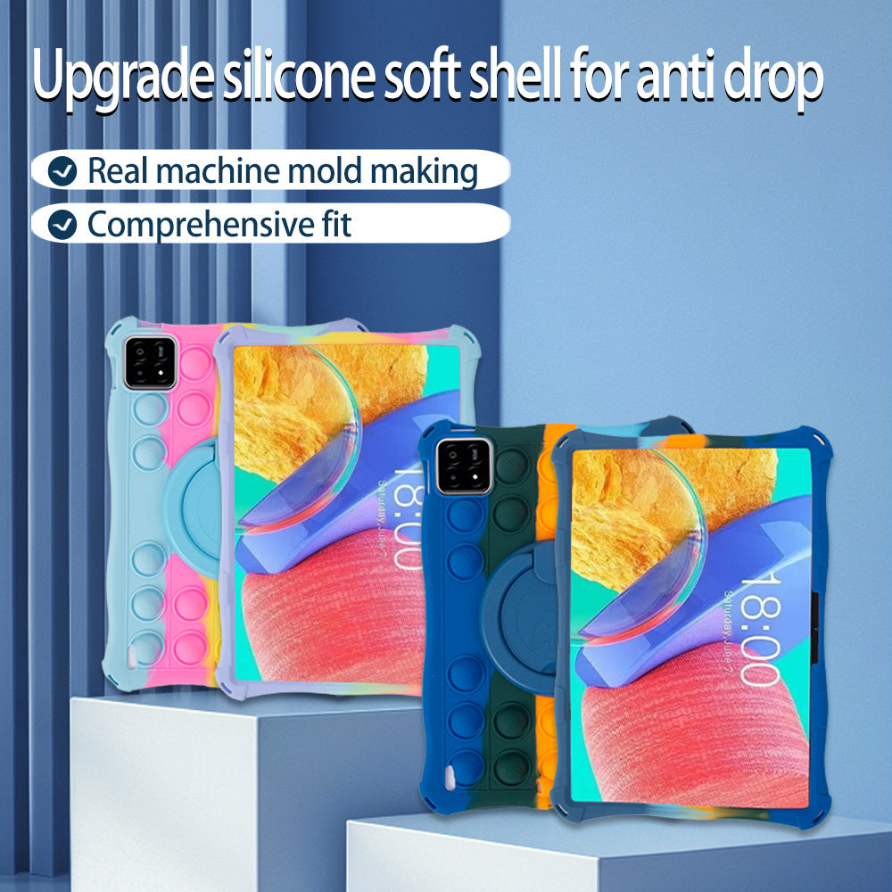 For Xiaomi Pad 6S Pro 12.4 Case Fidget Poppet Push Bubble Silicone Tablet Cover with Kickstand