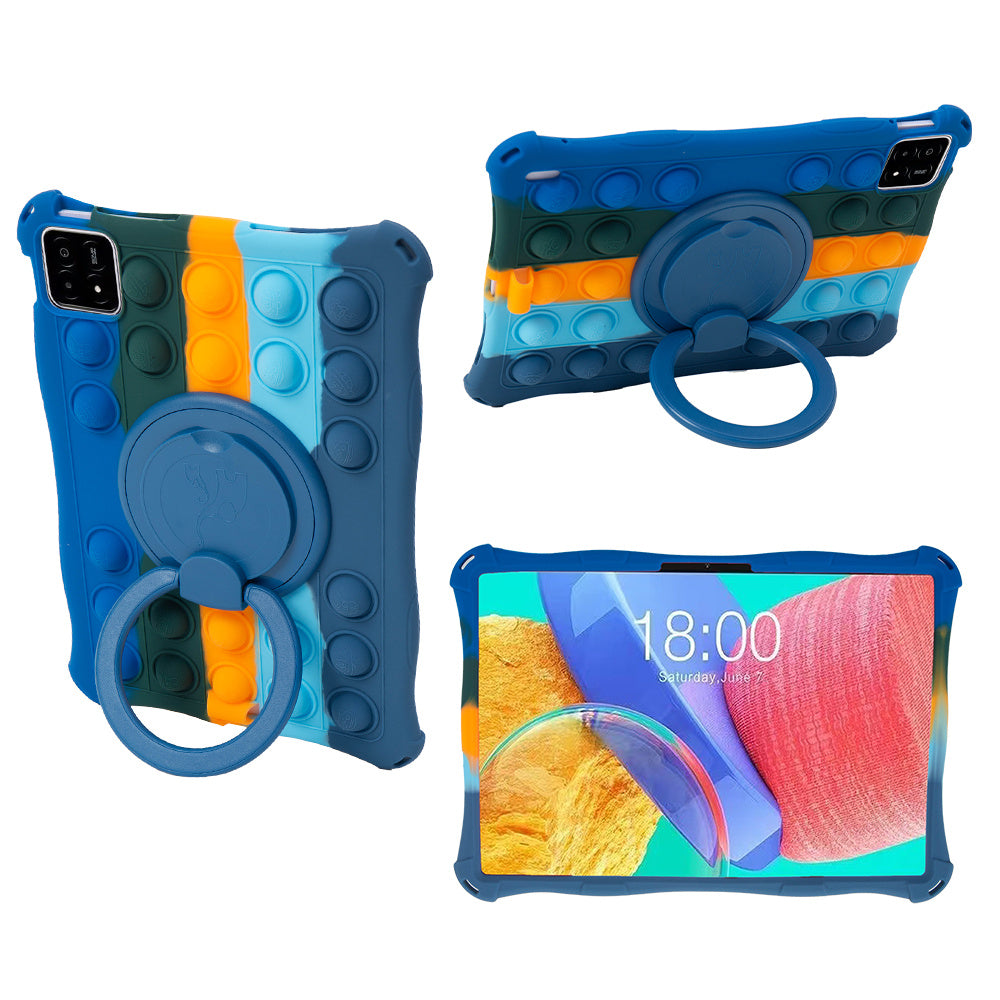 For Xiaomi Pad 6S Pro 12.4 Case Fidget Poppet Push Bubble Silicone Tablet Cover with Kickstand