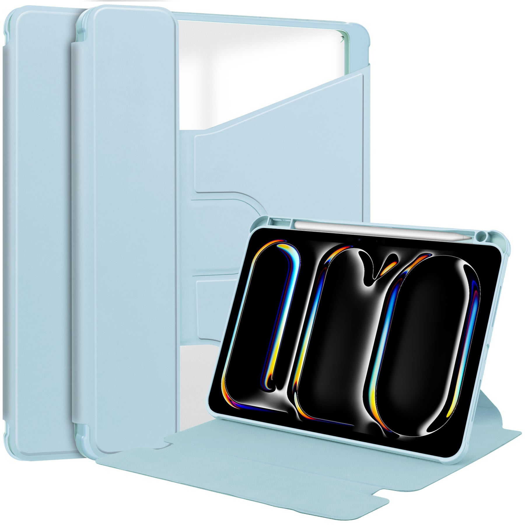 For iPad Pro 11 (2024) Case Rotary Stand Leather+Acrylic Tablet Cover (without Keyboard)