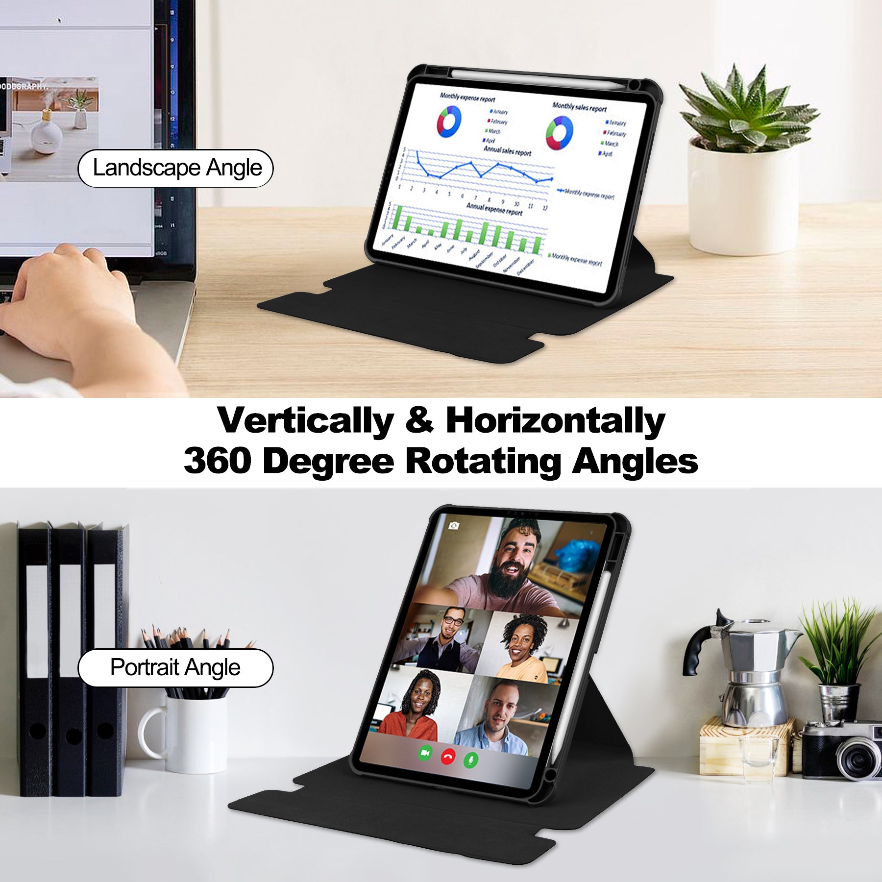 For iPad Pro 11 (2024) Case Leather+Acrylic Stand Tablet Cover with Bluetooth Keyboard