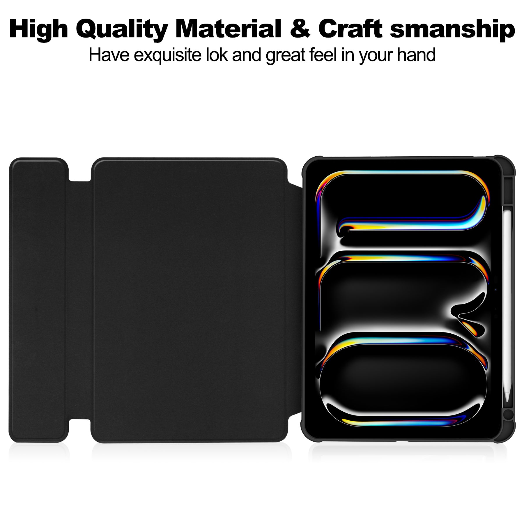 For iPad Pro 11 (2024) Case Leather+Acrylic Stand Tablet Cover with Bluetooth Keyboard