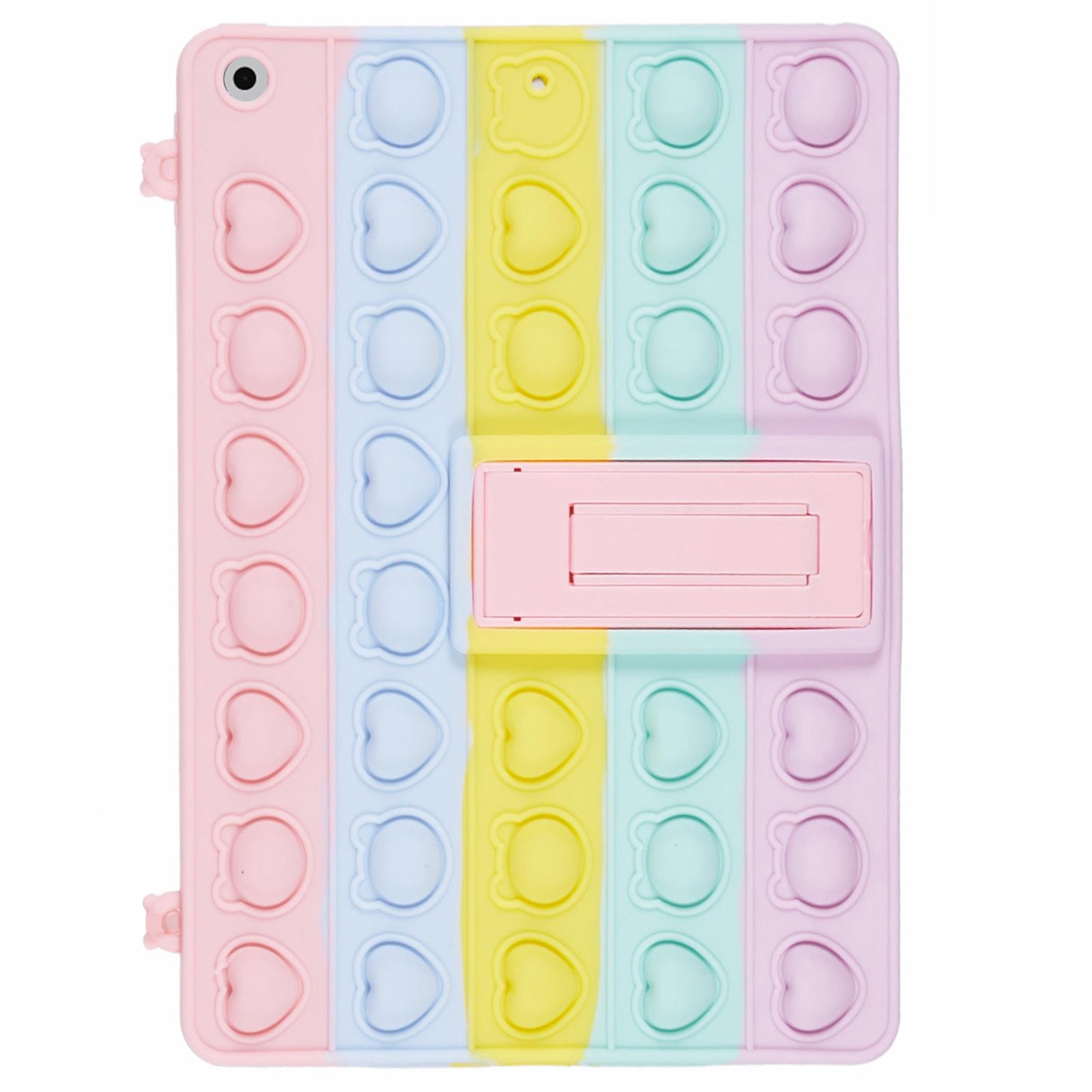 For iPad 10.2 (2021) / (2020) / (2019) Silicone Case Push Bubble Kickstand Tablet Cover