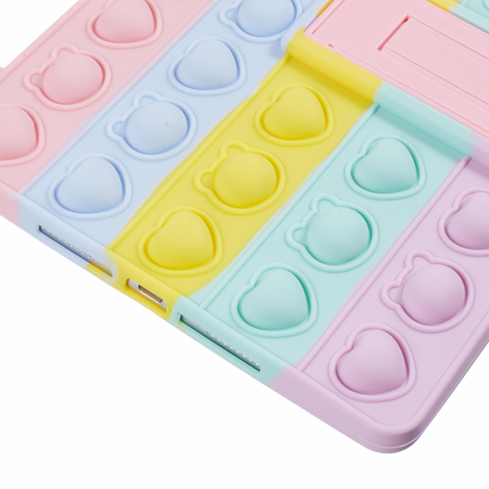 For iPad 10.2 (2021) / (2020) / (2019) Silicone Case Push Bubble Kickstand Tablet Cover