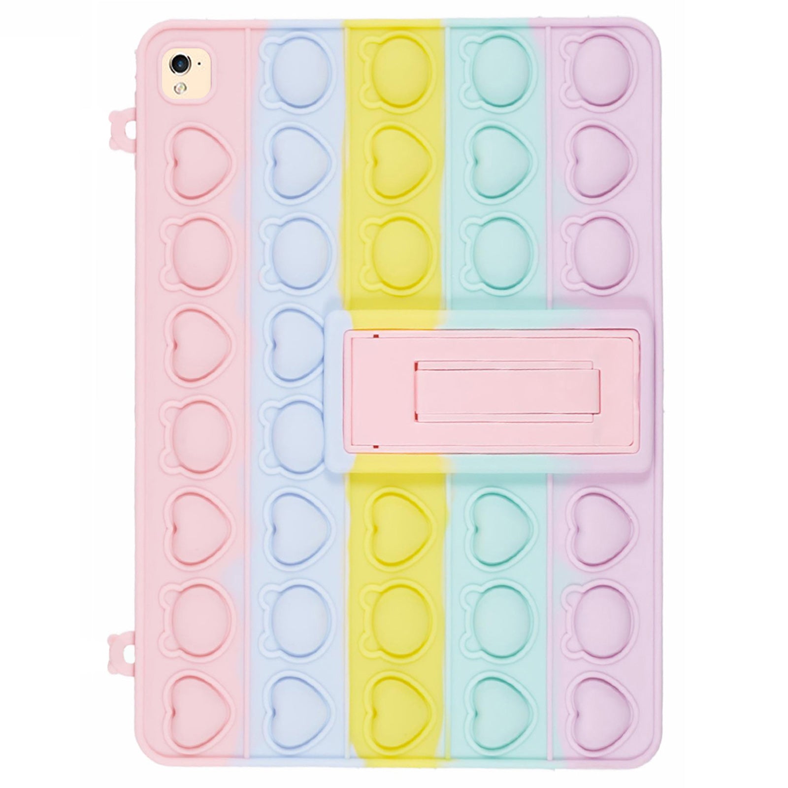For iPad 9.7-inch (2017) / (2018) / Pro 9.7 inch (2016) Kickstand Case Bubble Fidget Toy Tablet Silicone Cover