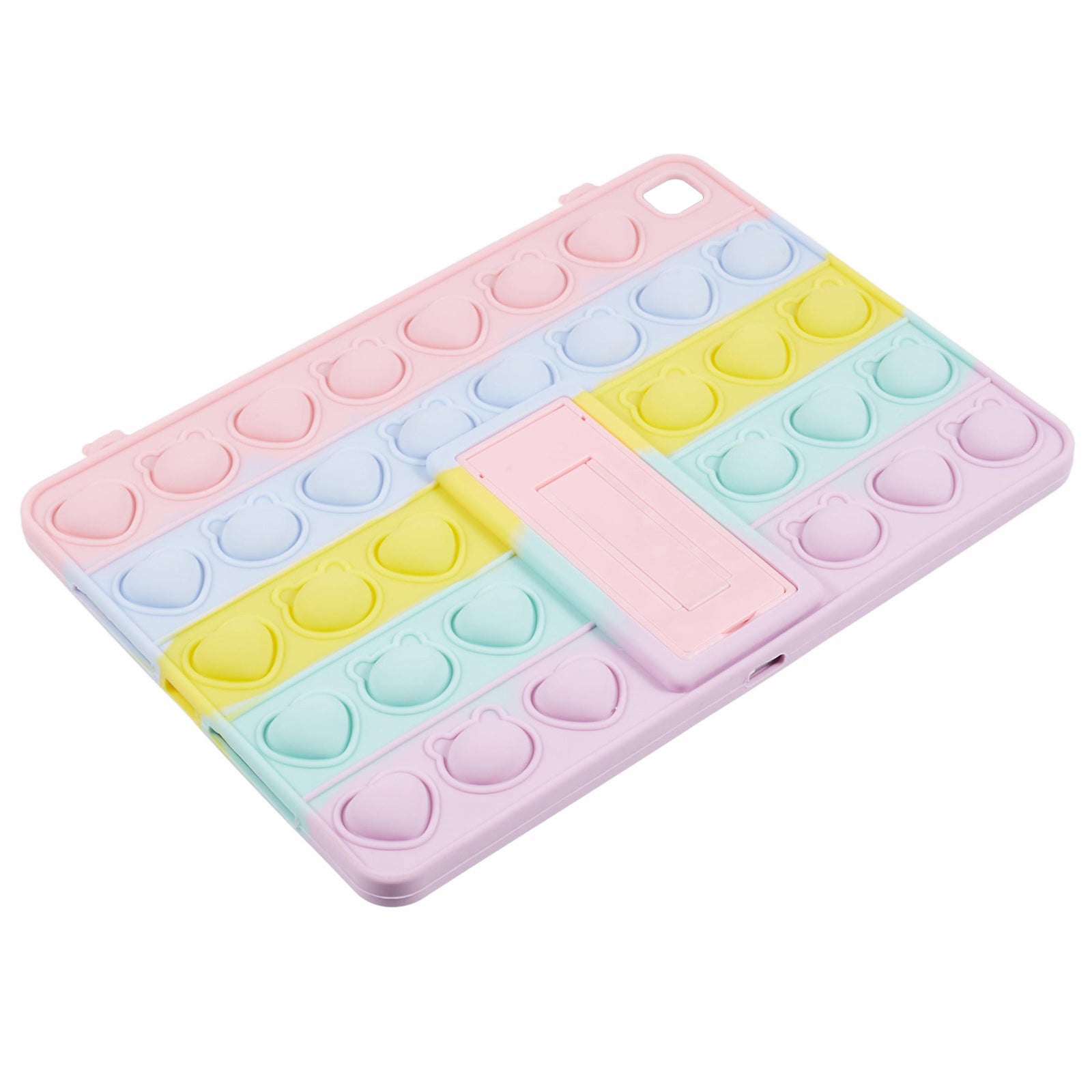 For iPad 9.7-inch (2017) / (2018) / Pro 9.7 inch (2016) Kickstand Case Bubble Fidget Toy Tablet Silicone Cover
