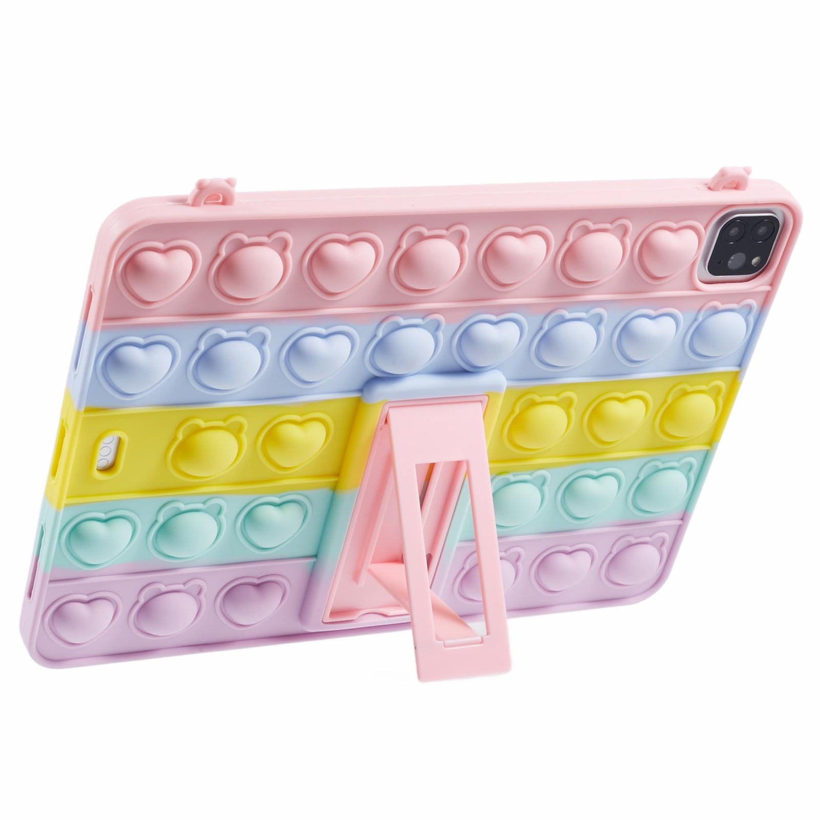For iPad Air (2020) / (2022) / iPad Pro 11 (2018) / (2020) / (2021) / (2022) Case Pop Push Kickstand Silicone Cover