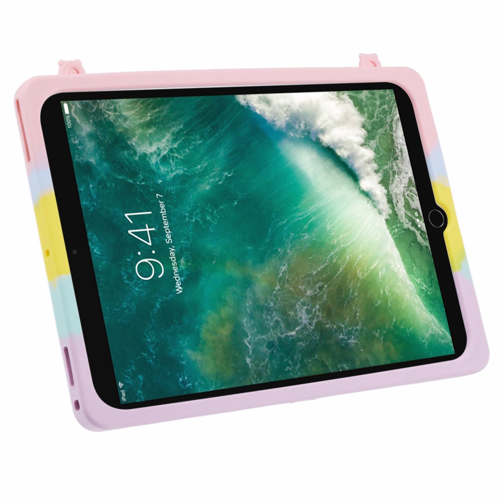 For iPad Air 10.5 inch (2019) / Pro 10.5-inch (2017) Case with Shoulder Strap Kickstand Push Pop Silicone Cover