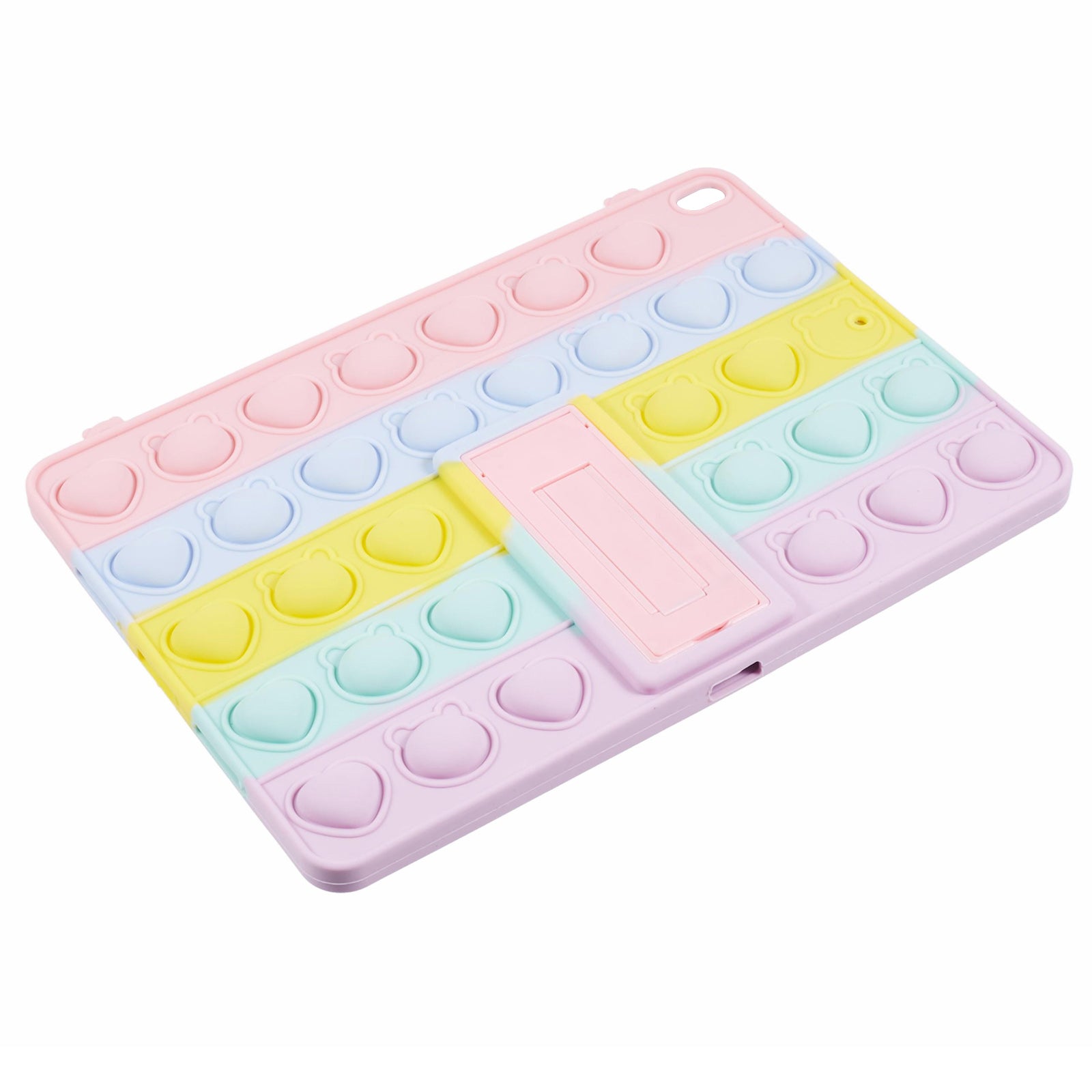 For iPad Air 10.5 inch (2019) / Pro 10.5-inch (2017) Case with Shoulder Strap Kickstand Push Pop Silicone Cover