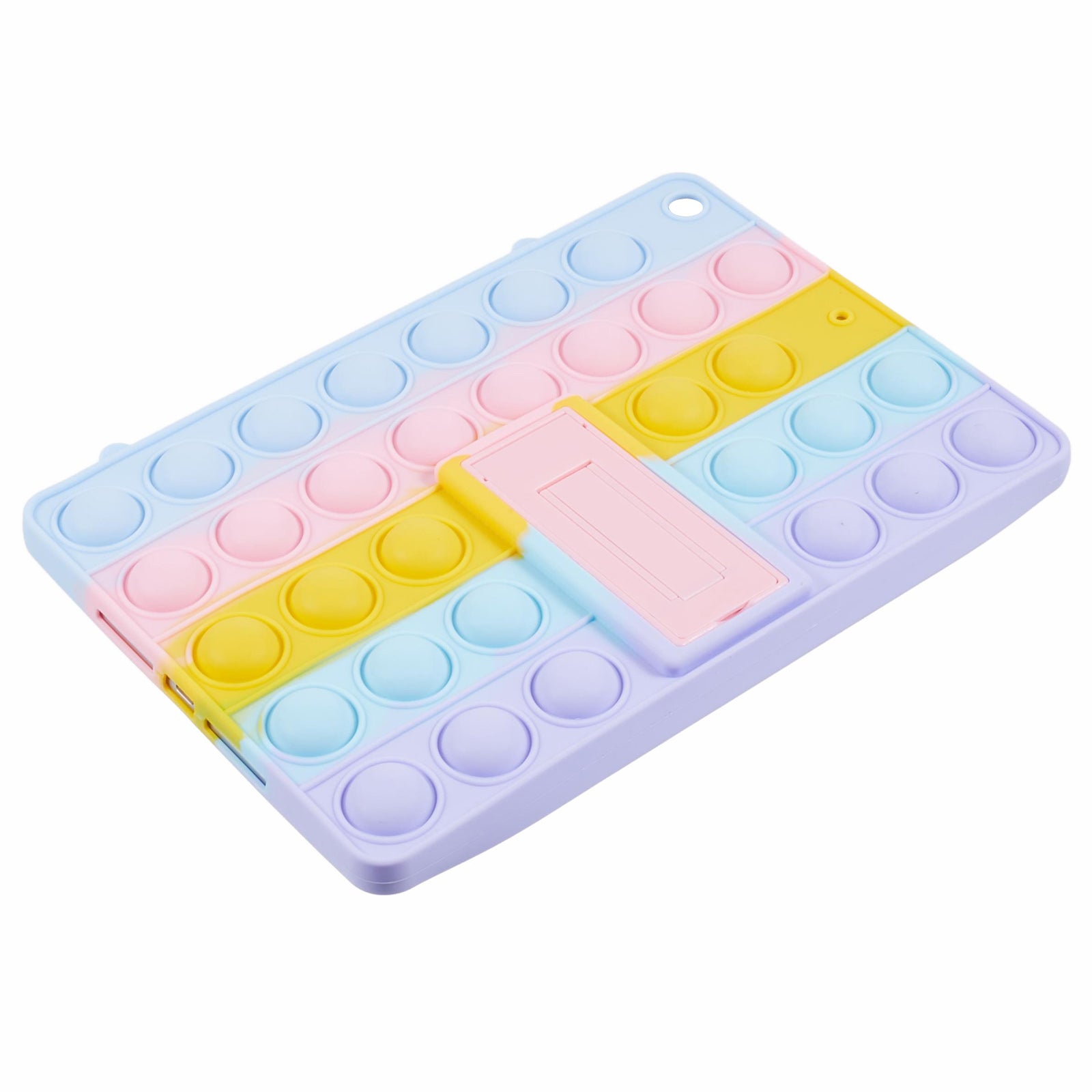 For iPad 10.2 (2021) / (2020) / (2019) Silicone Case Fidget Toy Puppet Poppet Push Bubble Kickstand Tablet Cover