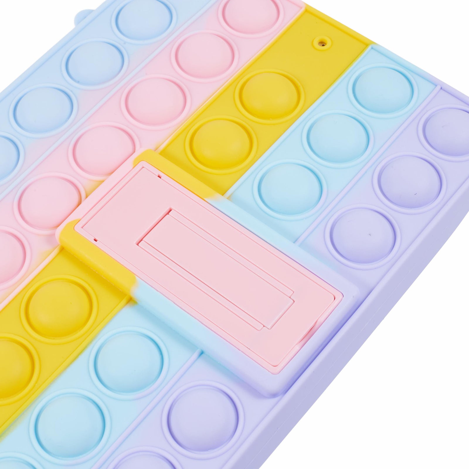 For iPad 10.2 (2021) / (2020) / (2019) Silicone Case Fidget Toy Puppet Poppet Push Bubble Kickstand Tablet Cover