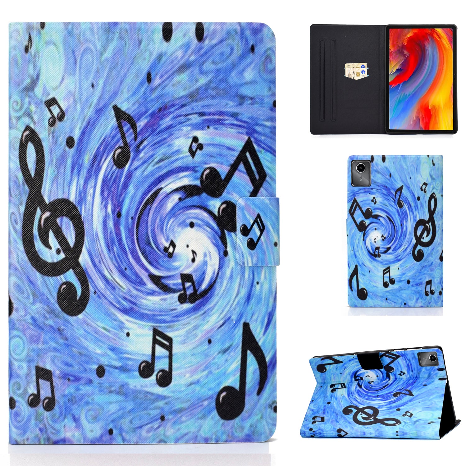 For Lenovo Tab M11 / Xiaoxin Pad 11 2024 Leather Case Pattern Printing Card Slots Tablet Cover